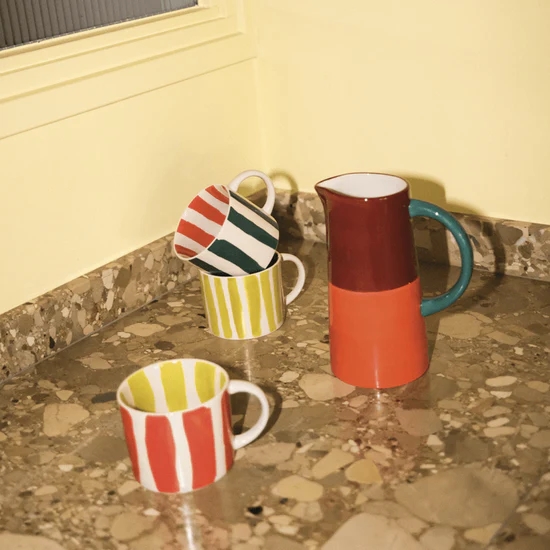 Linda Ceramic Jug - Colour Blocking