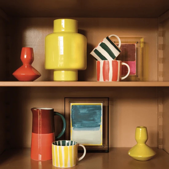 Linda Ceramic Jug - Colour Blocking