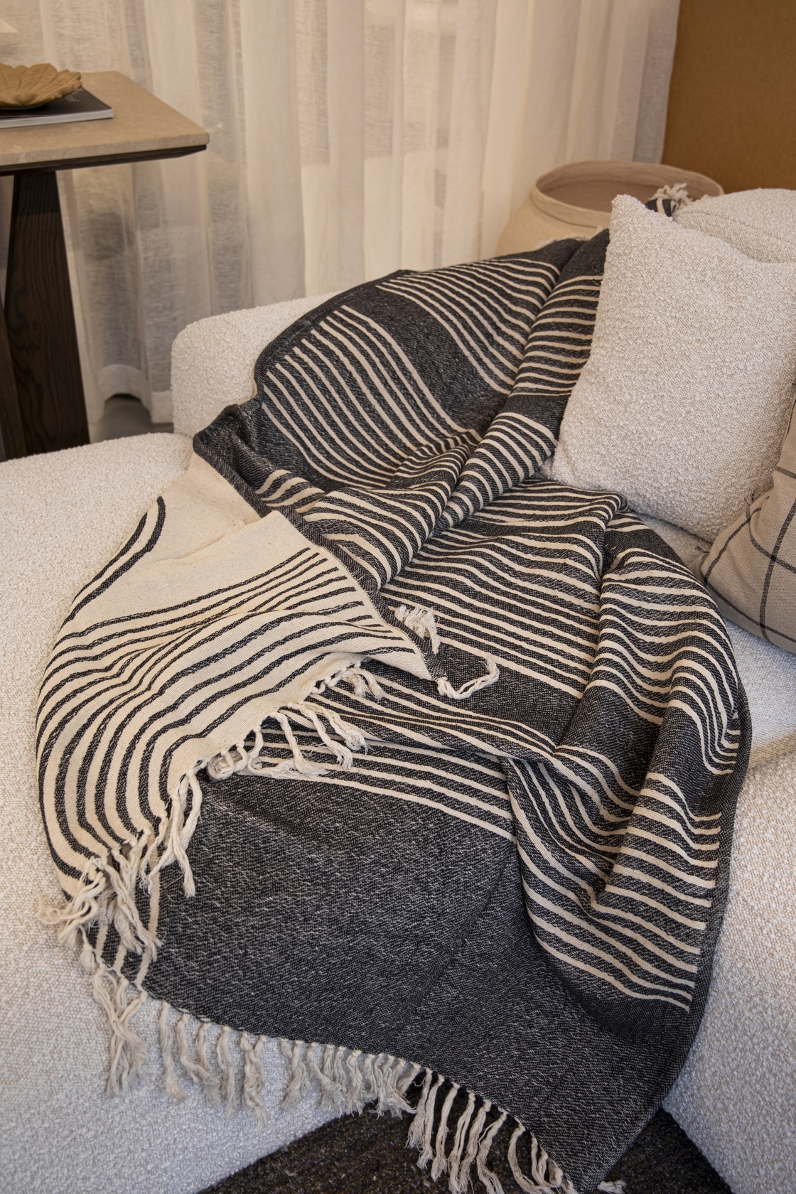 Anek Cotton Throw - Black