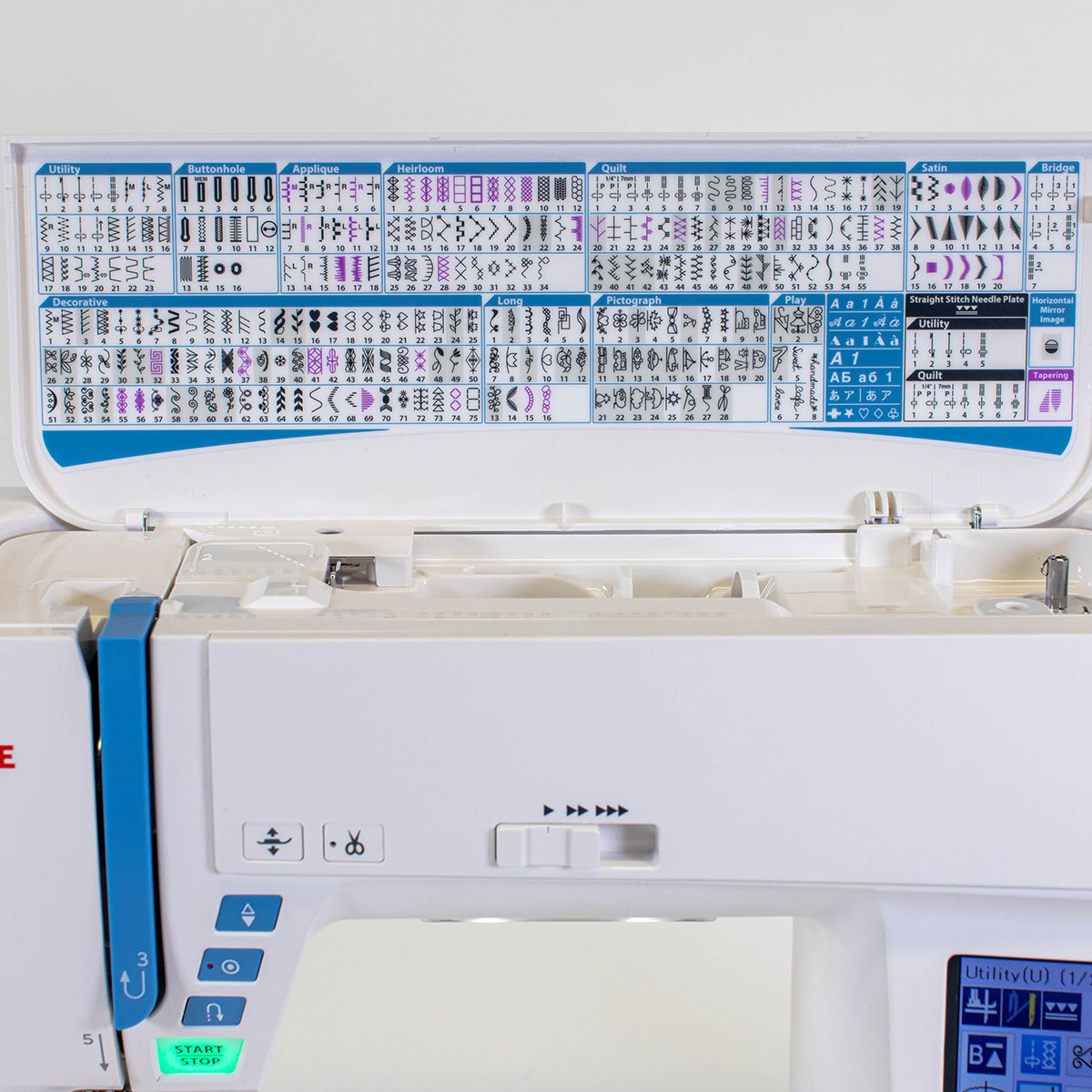 Janome Atelier 9 stitch chart