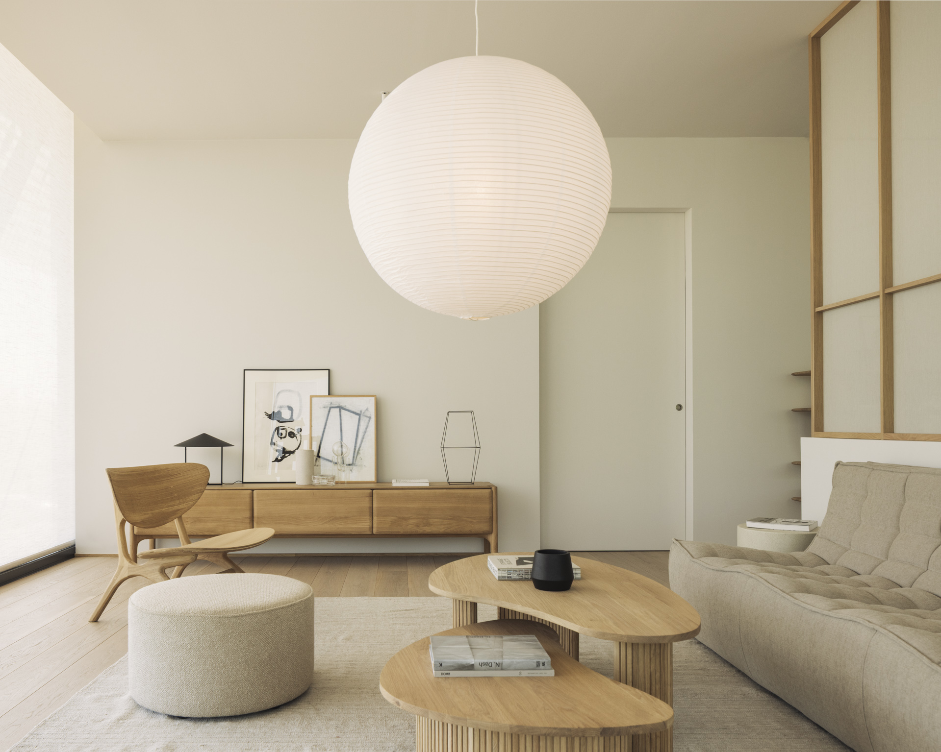 Ethnicraft Oak PI TV Cupboard - 1 Flip-down Door/2 Drawers