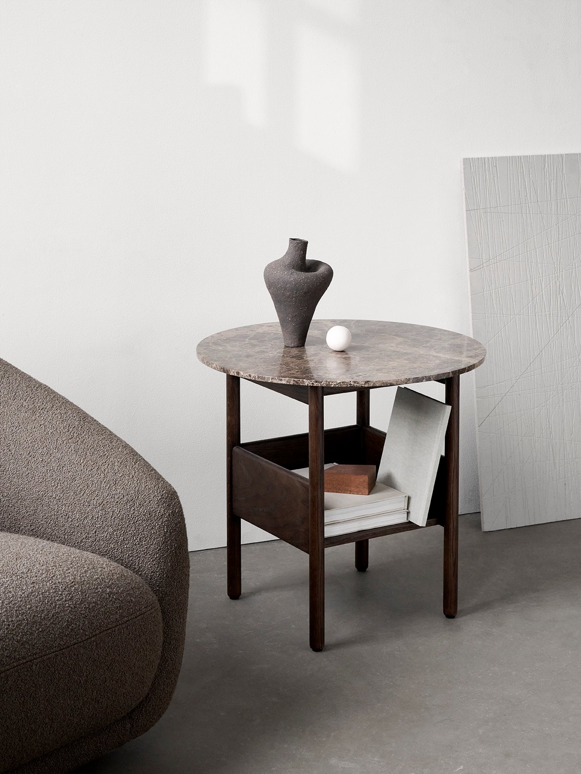 Collect Round Side Table - Dark Brown - Floor Stock
