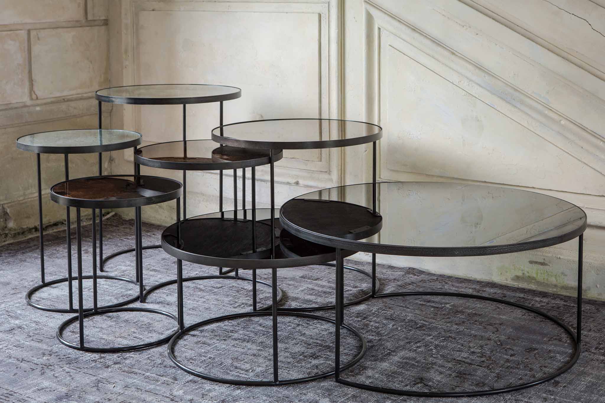 Ethnicraft Nesting Side Table - Set of 2 - Clear - Floor Stock