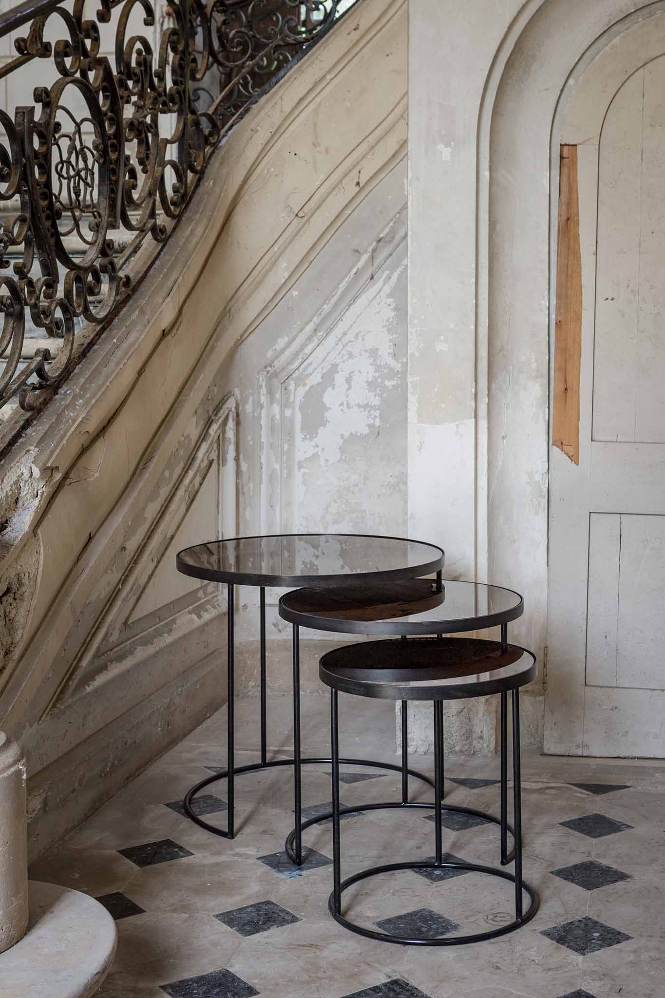 Ethnicraft Nesting Side Table - Set of 2 - Clear - Floor Stock