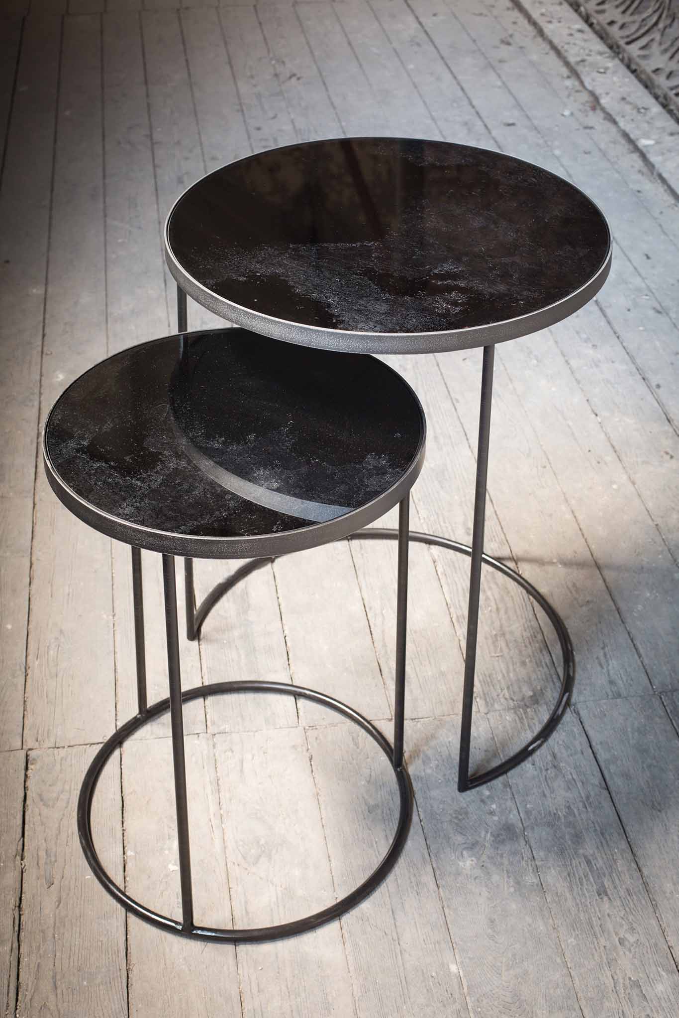 Ethnicraft Nesting Side Table - Set of 2 - Clear - Floor Stock