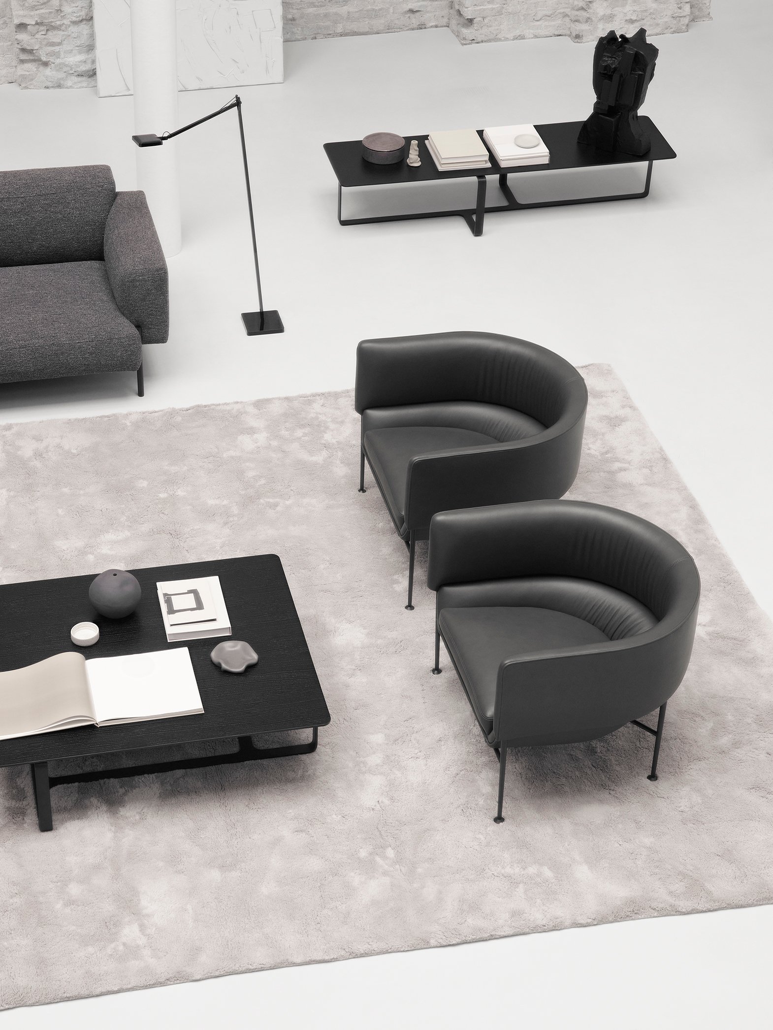 Root Long Rectangular Coffee Table - Black - Floor Stock