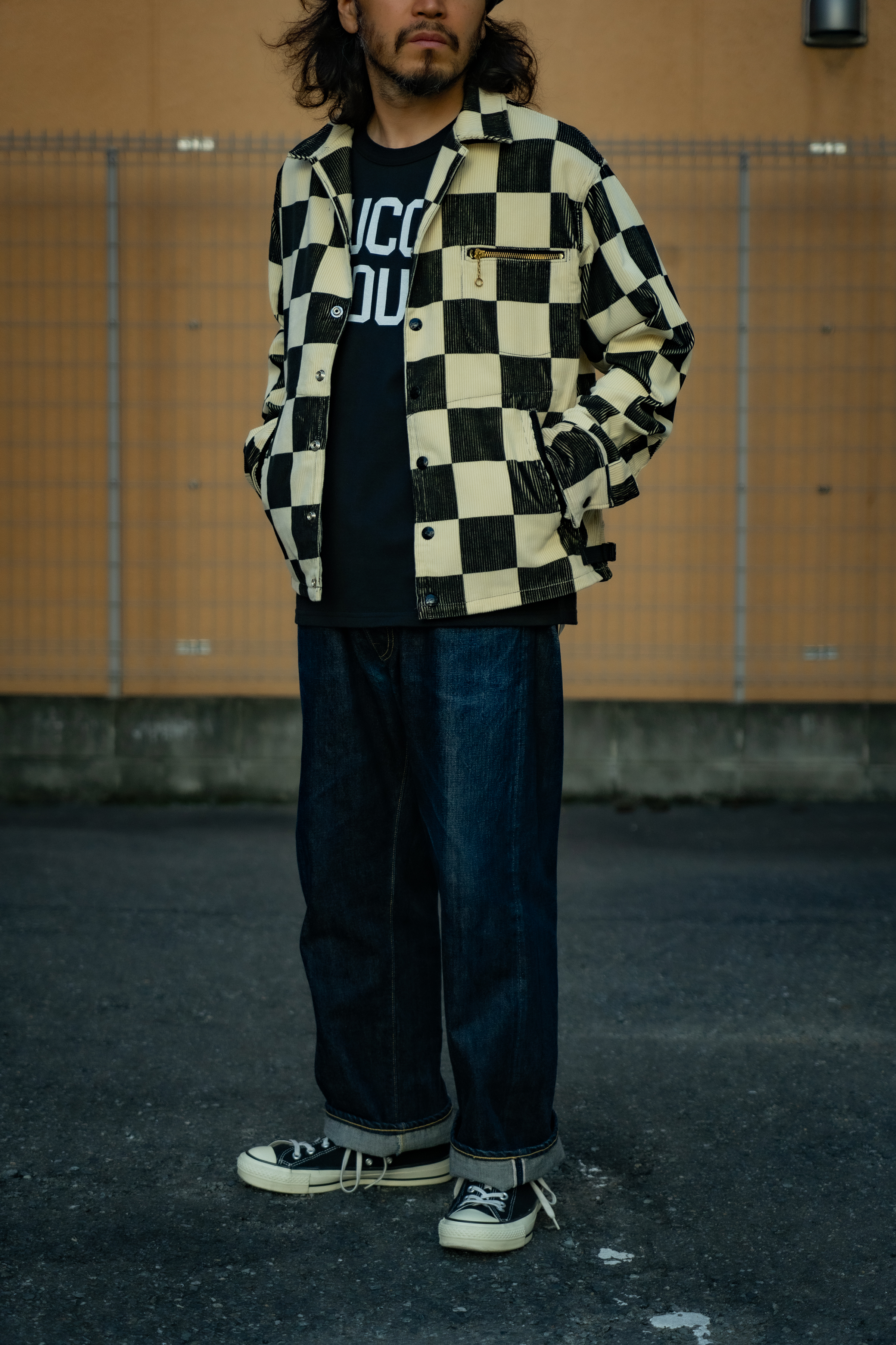 Checkered Denim Jacket – FashionFunPop
