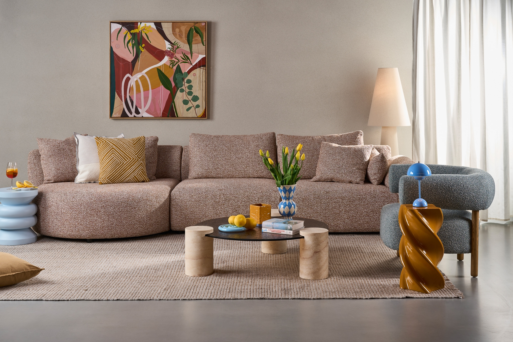 Luca 3 Seater Sofa with Curved Chaise