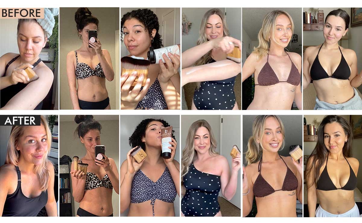 Vegan Kabuki Body Blending Brush - Before & After
