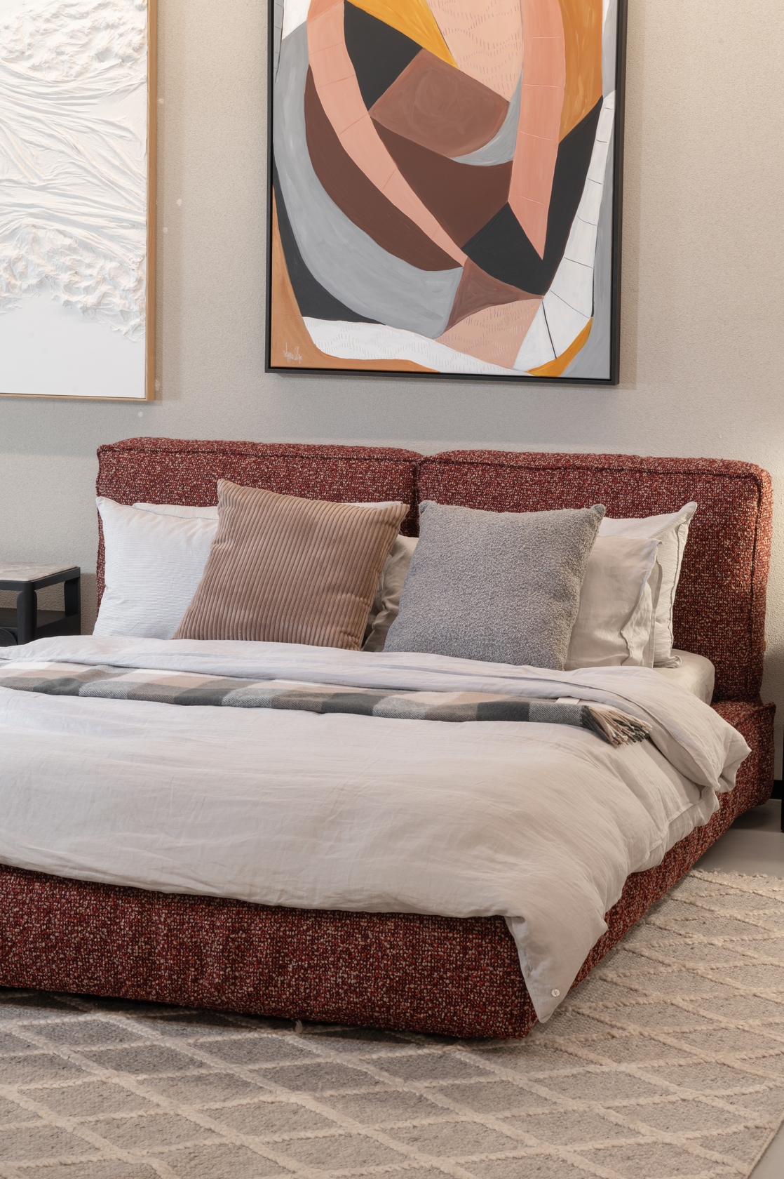 Paolo Queen Bed - Yarra Merlot - Floor Stock