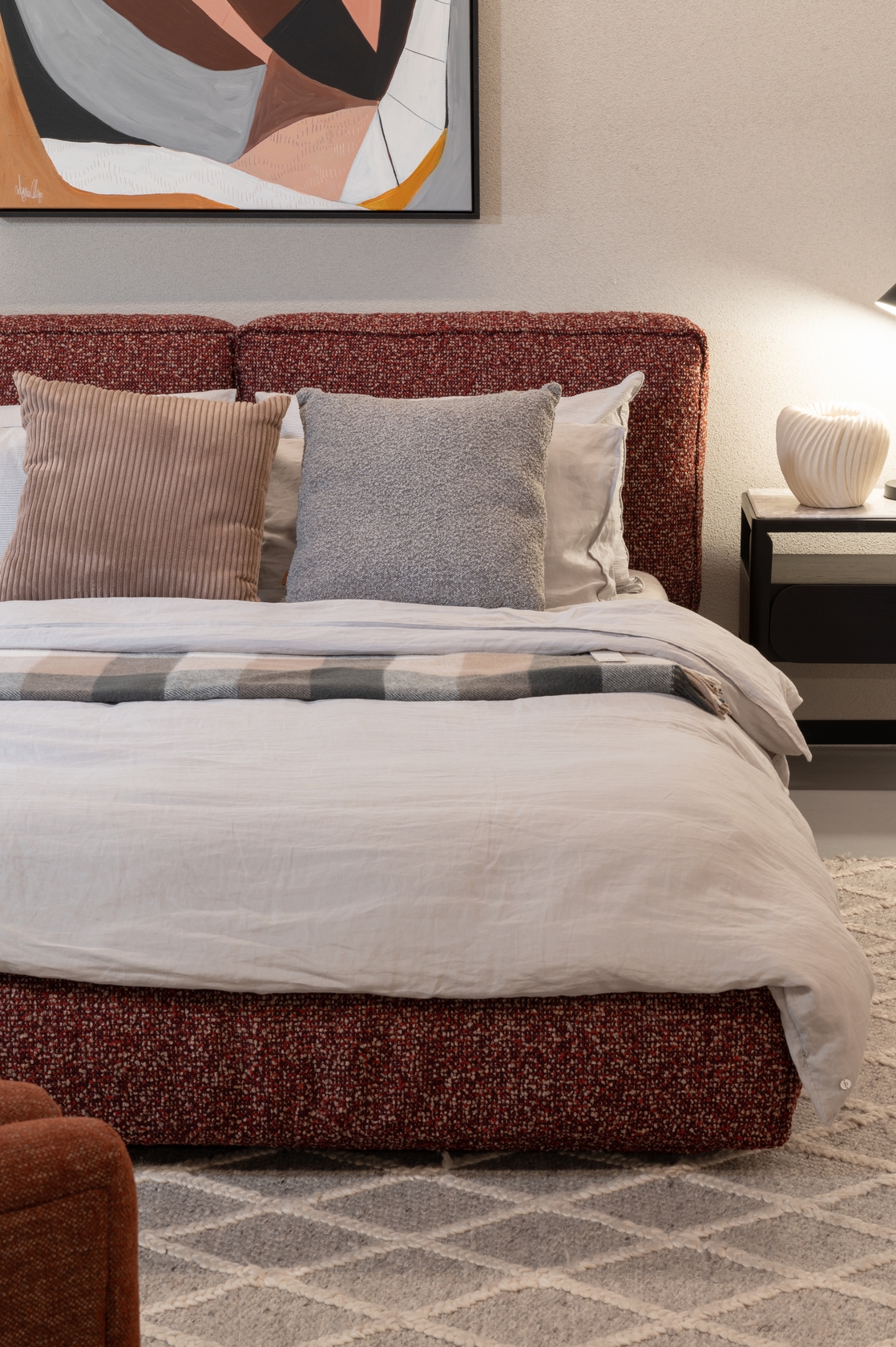 Paolo Queen Bed - Yarra Merlot - Floor Stock