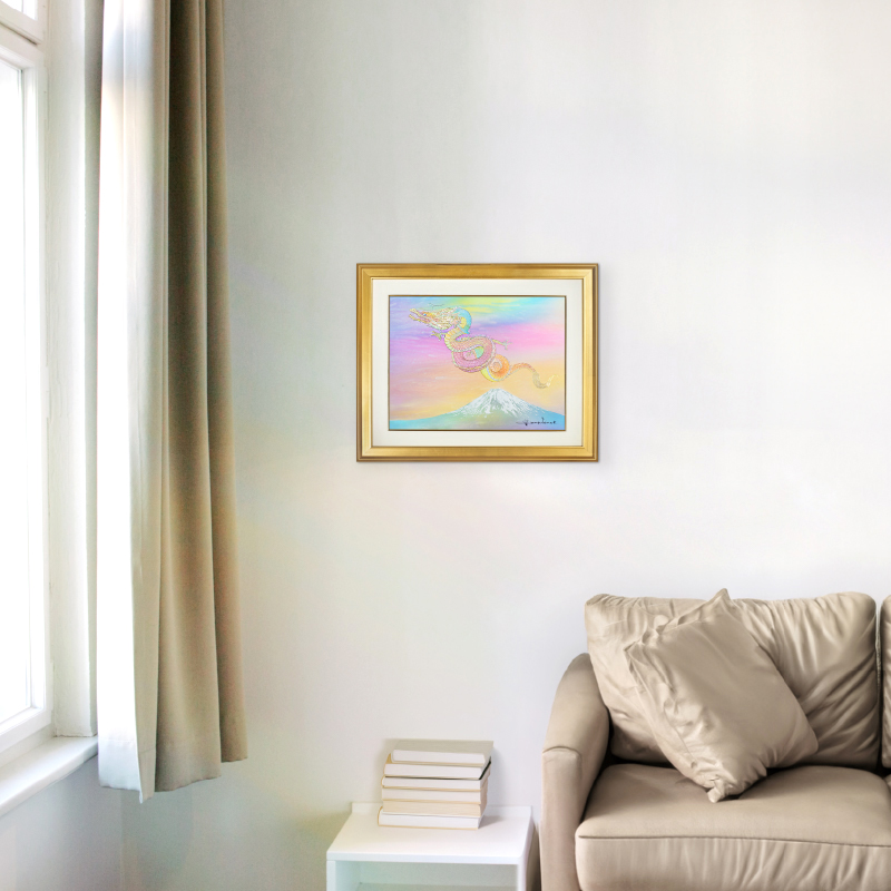 複製画・エンボスリトグラフ「富士に虹龍～希望の地へ～」 – 草場一壽