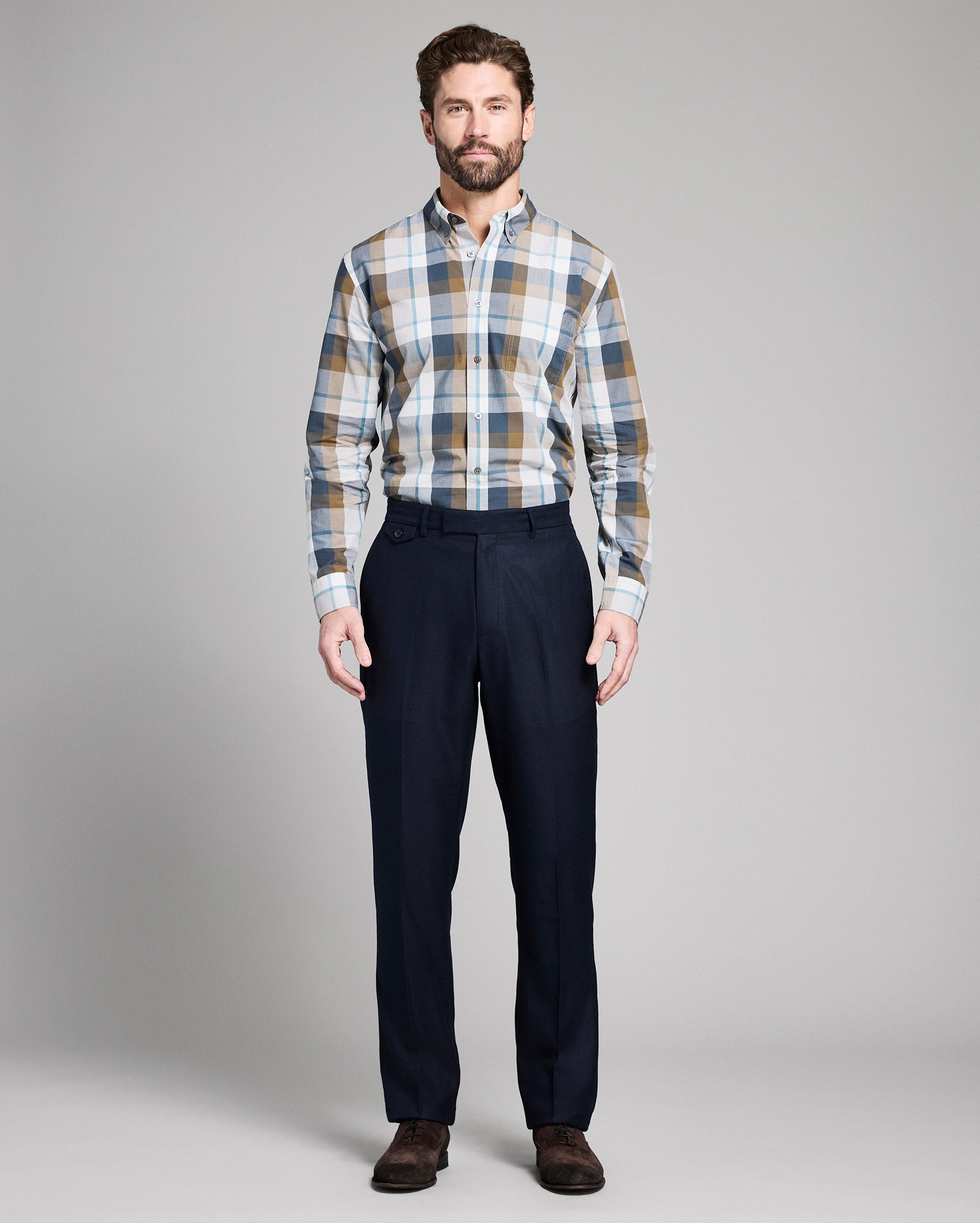 Model shows the fit of the shirt.
