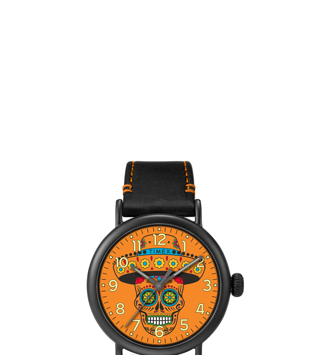Timex Standard Dia de los Muertos 40mm Leather Strap Watch