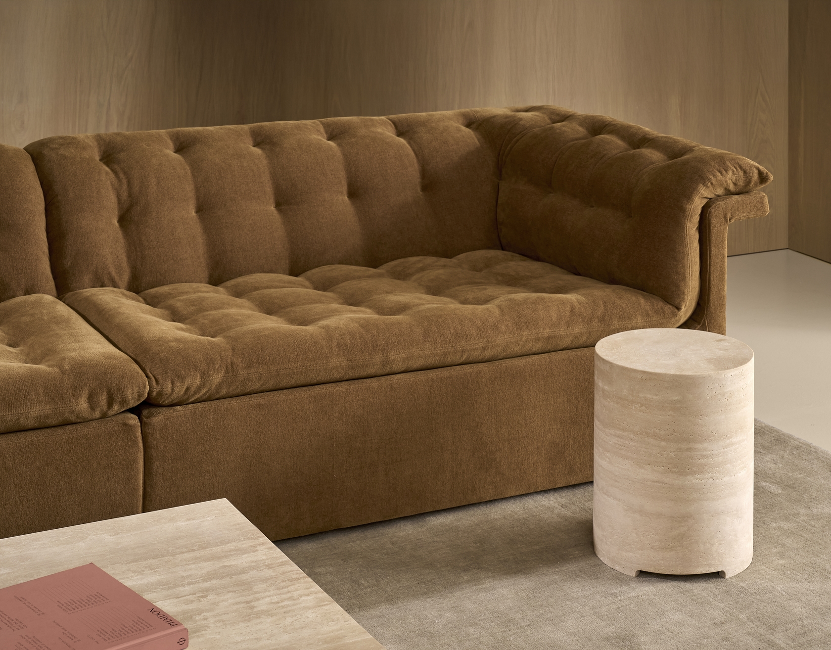 Situation Travertine Round Side Table