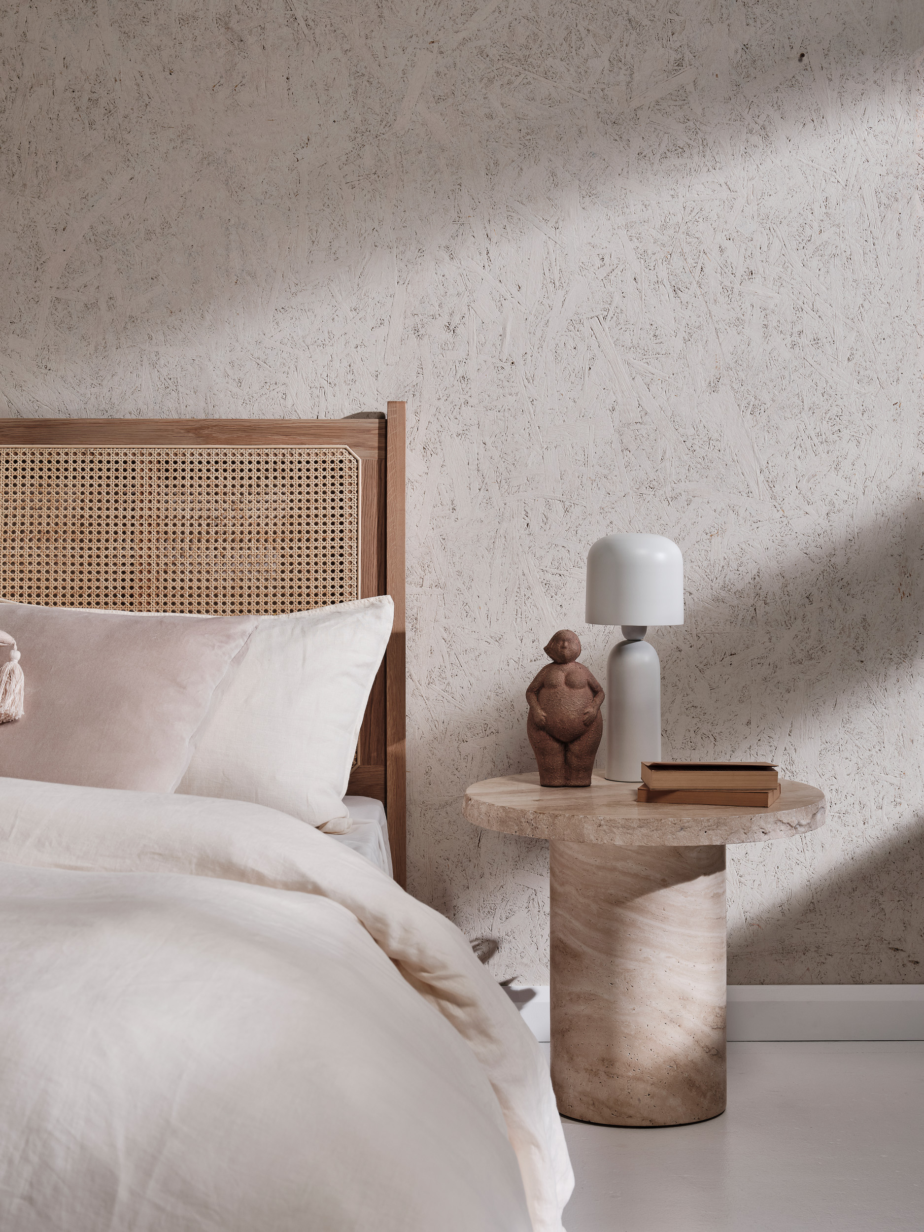 Gena Rattan King Bed - Natural Oak - Floor Stock