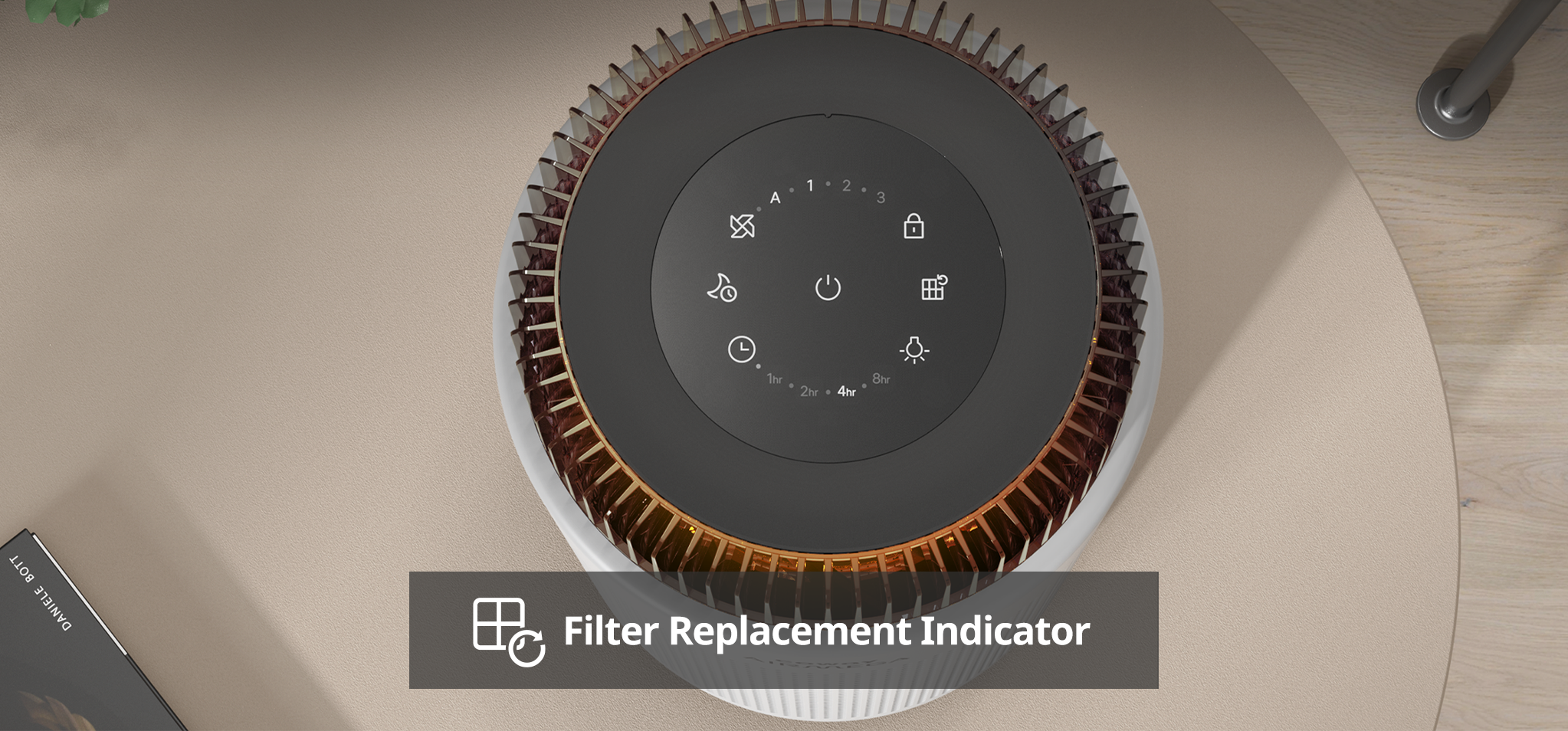 Airmega 100 has filter replacement indicator