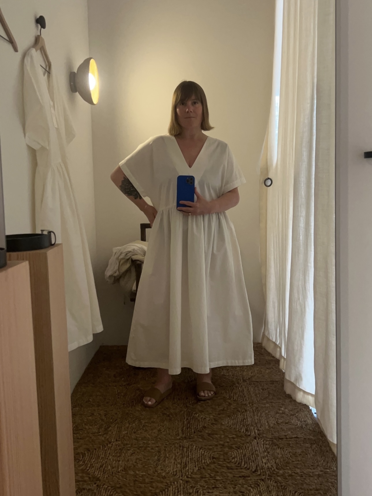 Nico Dress, Organic Cotton Poplin, Natural | OZMA
