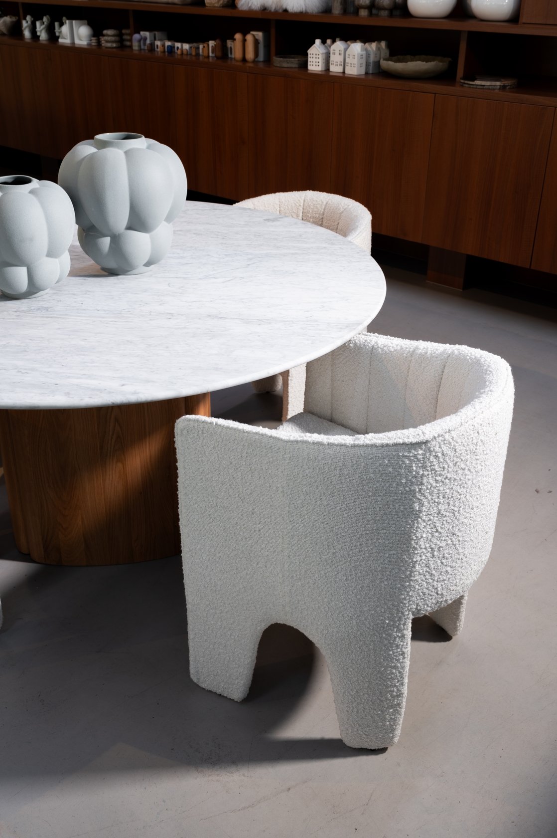 Milano Dining Chair - Ivory Boucle - Set of 6 - Floor Stock