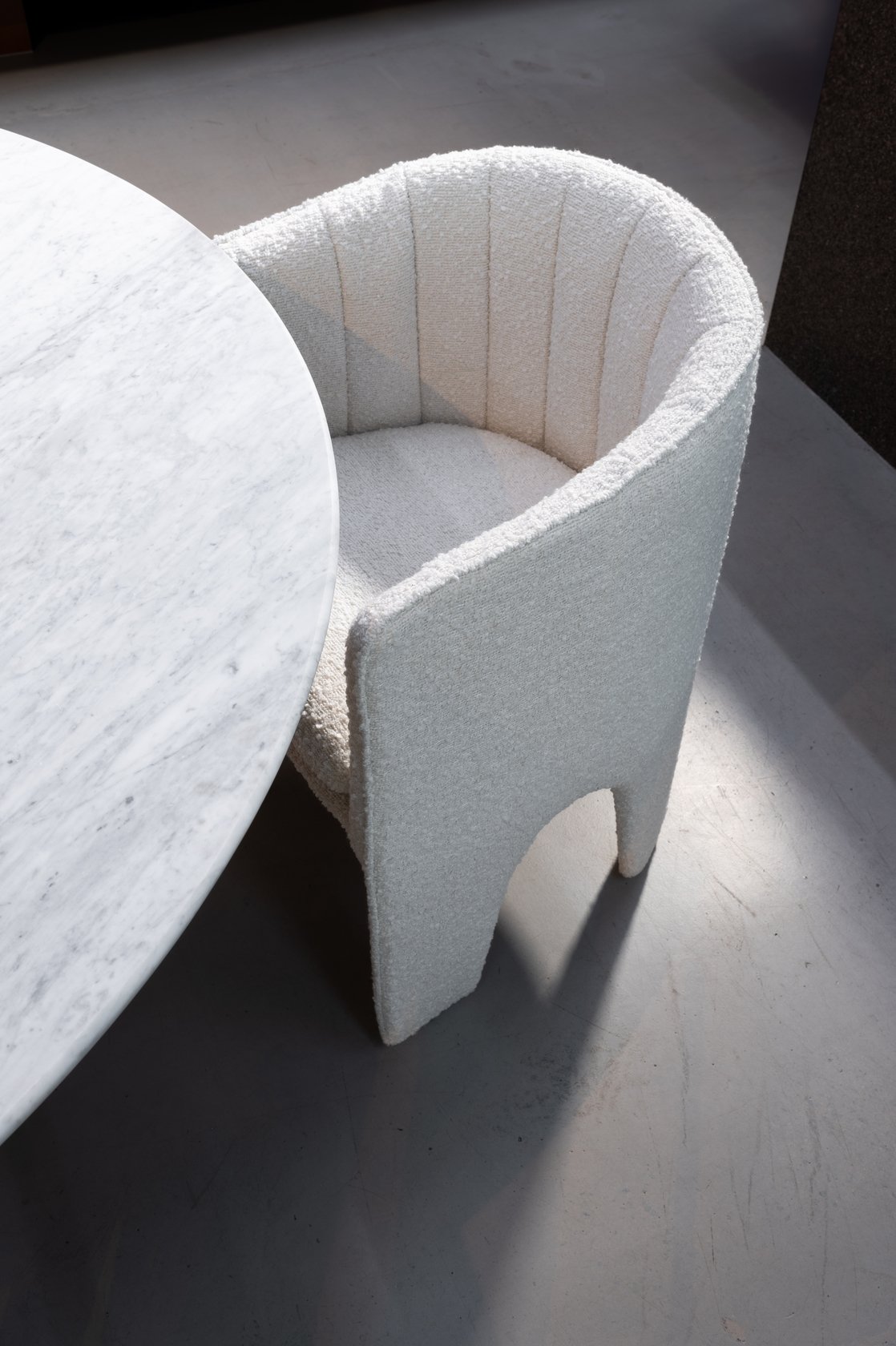 Milano Dining Chair - Ivory Boucle - Set of 6 - Floor Stock