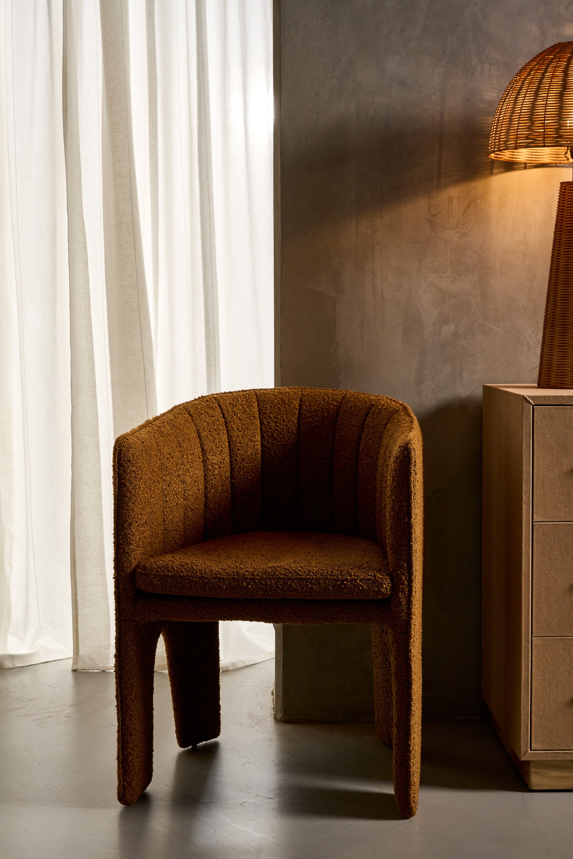 Milano Dining Chair - Ivory Boucle - Set of 6 - Floor Stock