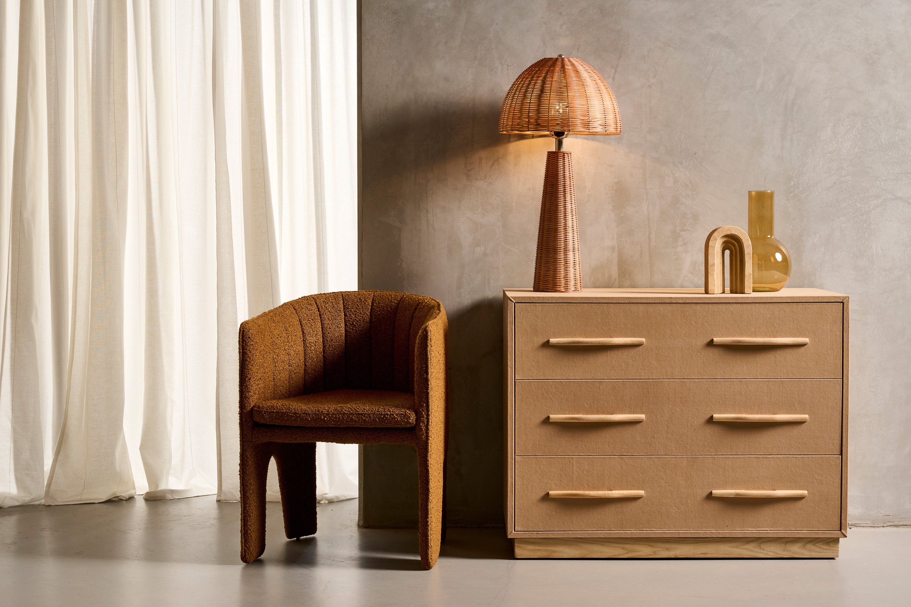 Milano Dining Chair - Ivory Boucle - Set of 6 - Floor Stock