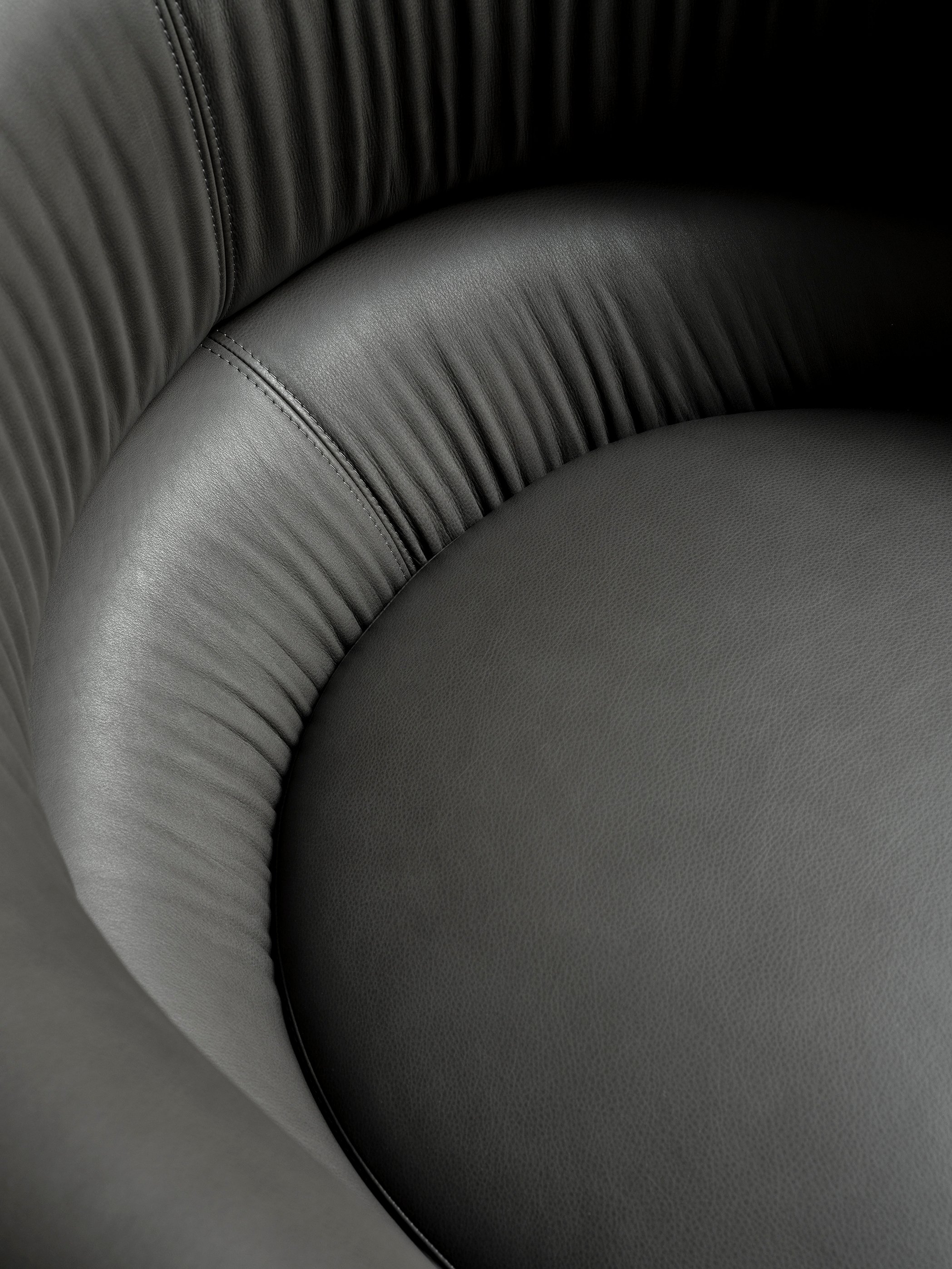 Collar Large Lounge Chair - Sable Barona Leather - Floor Stock