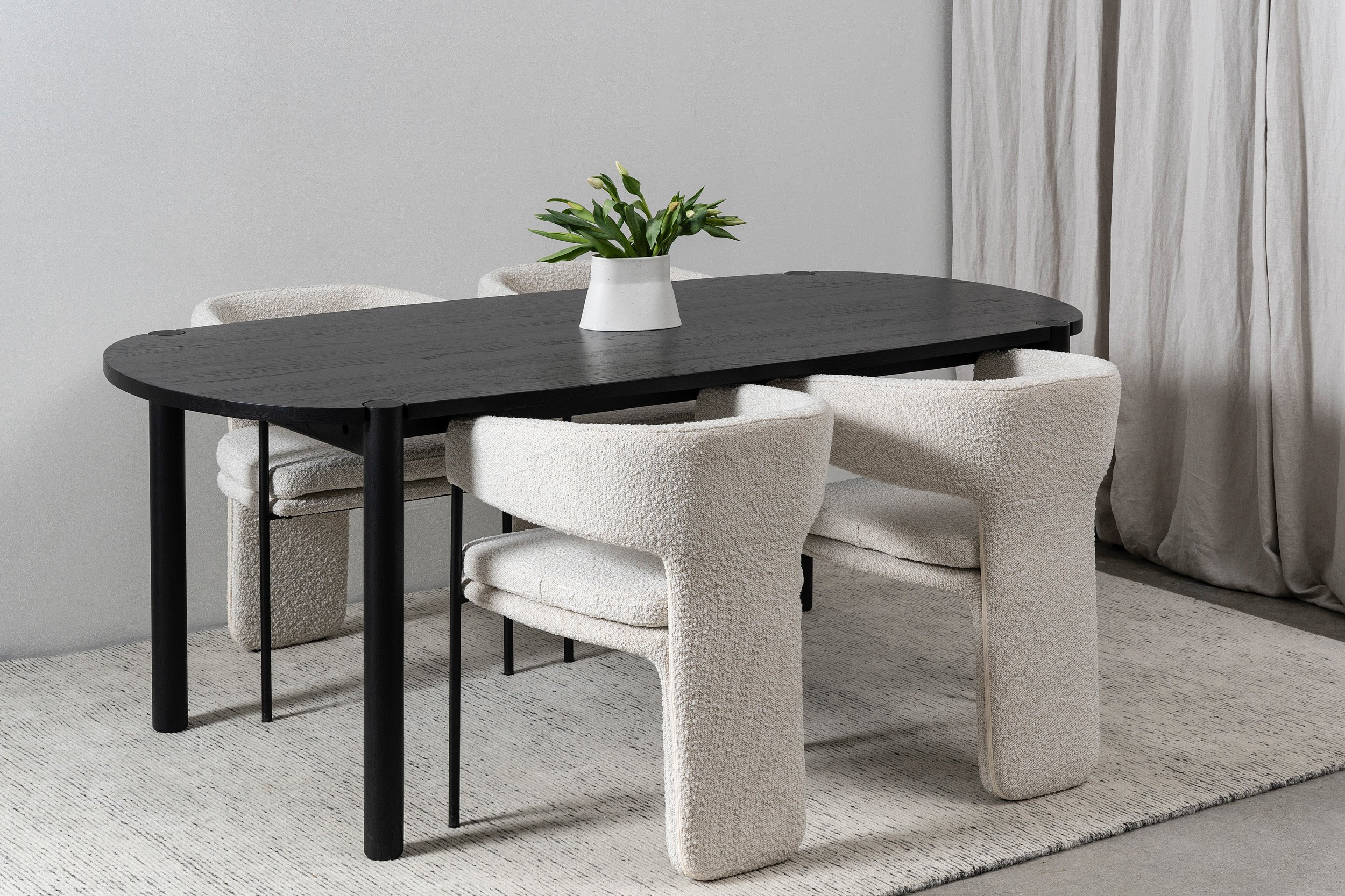 Cove Oval Dining Table - 1600mm - Black - Floor Stock