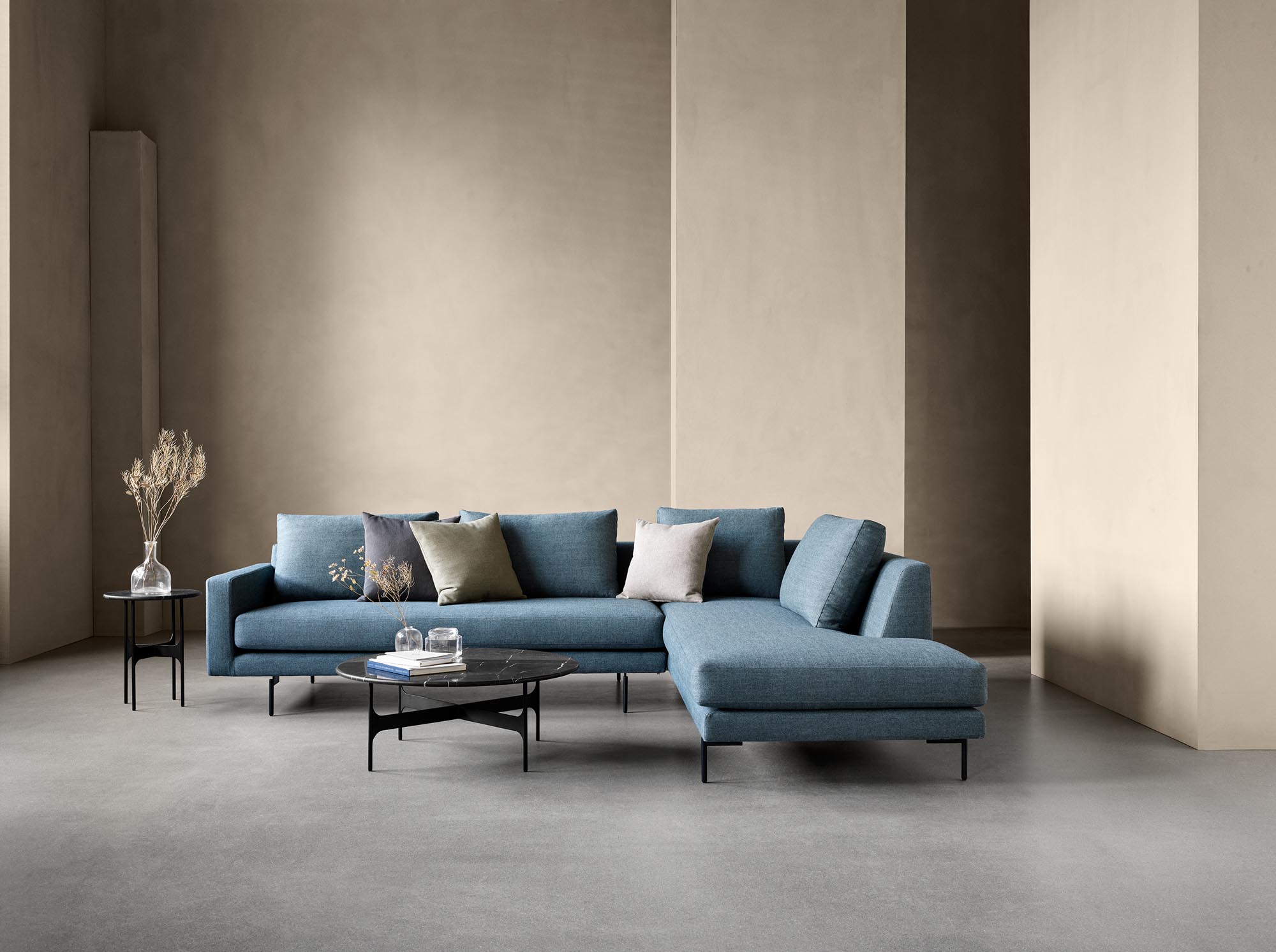 Floema Round Coffee Table - Black Marble - Floor Stock