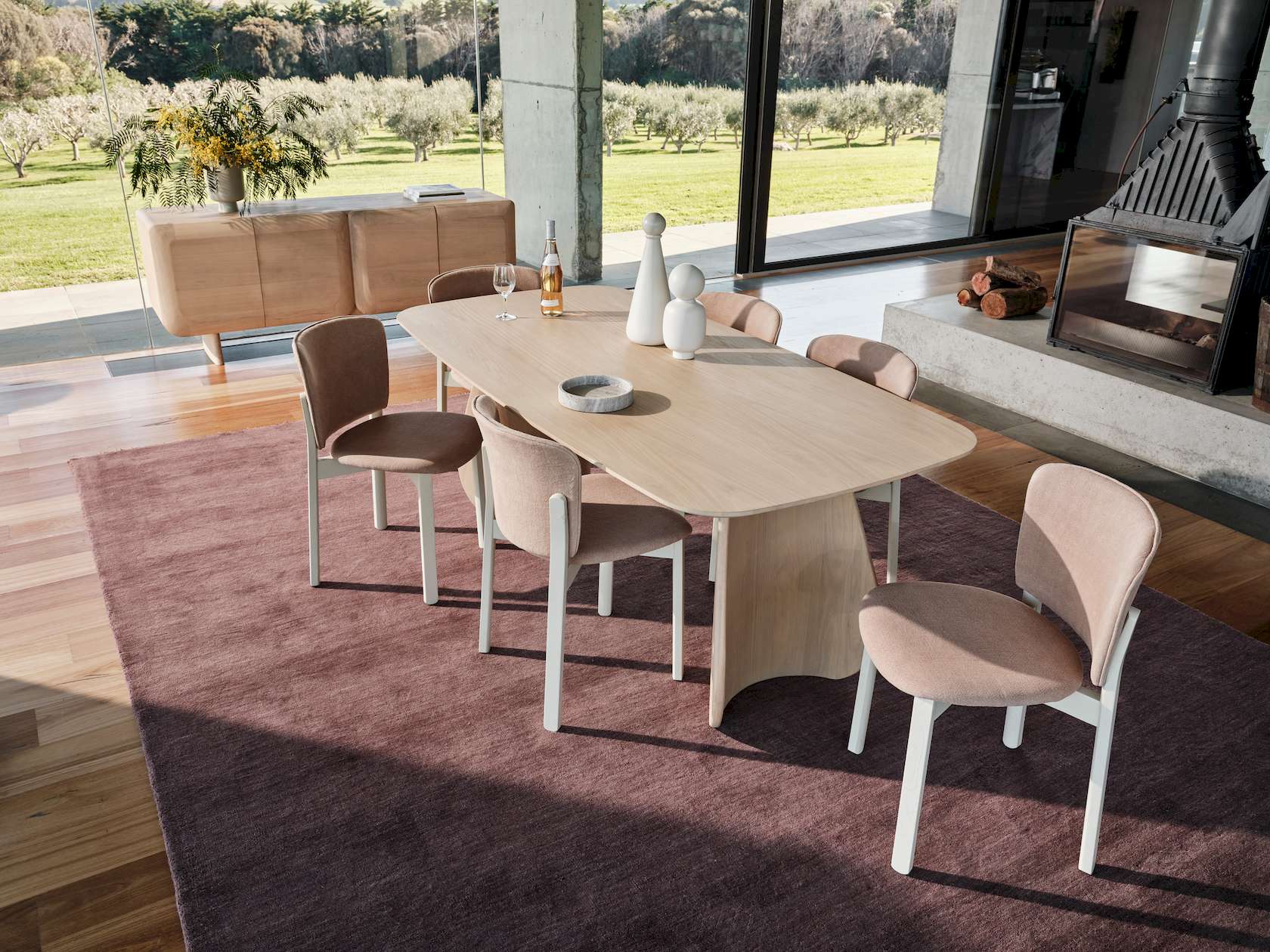 Pinta Dining Chair - Nano Suede-Olive 04 - Walnut - Set of 6 - Floor Stock