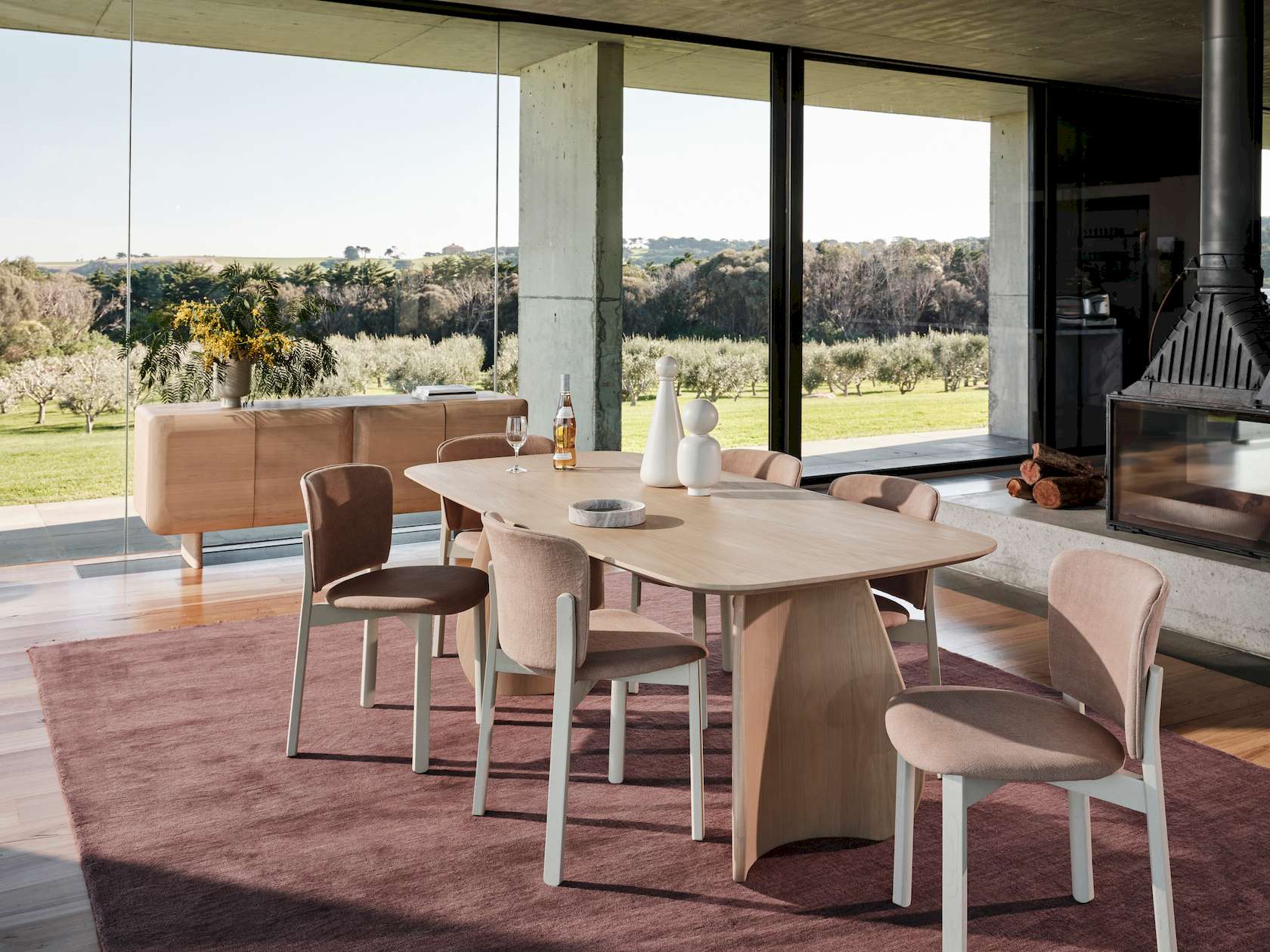 Pinta Dining Chair - Nano Suede-Olive 04 - Walnut - Set of 6 - Floor Stock