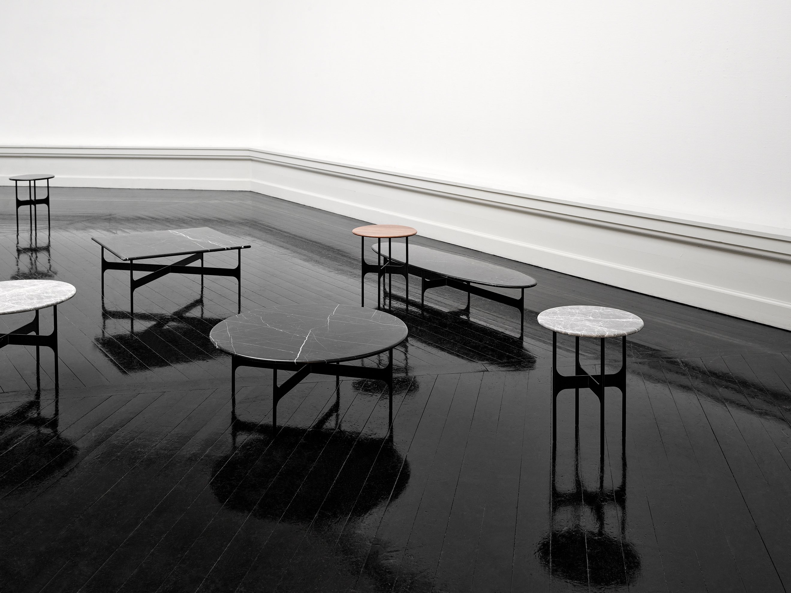 Floema Oval Coffee Table - Grey Marble - Floor Stock