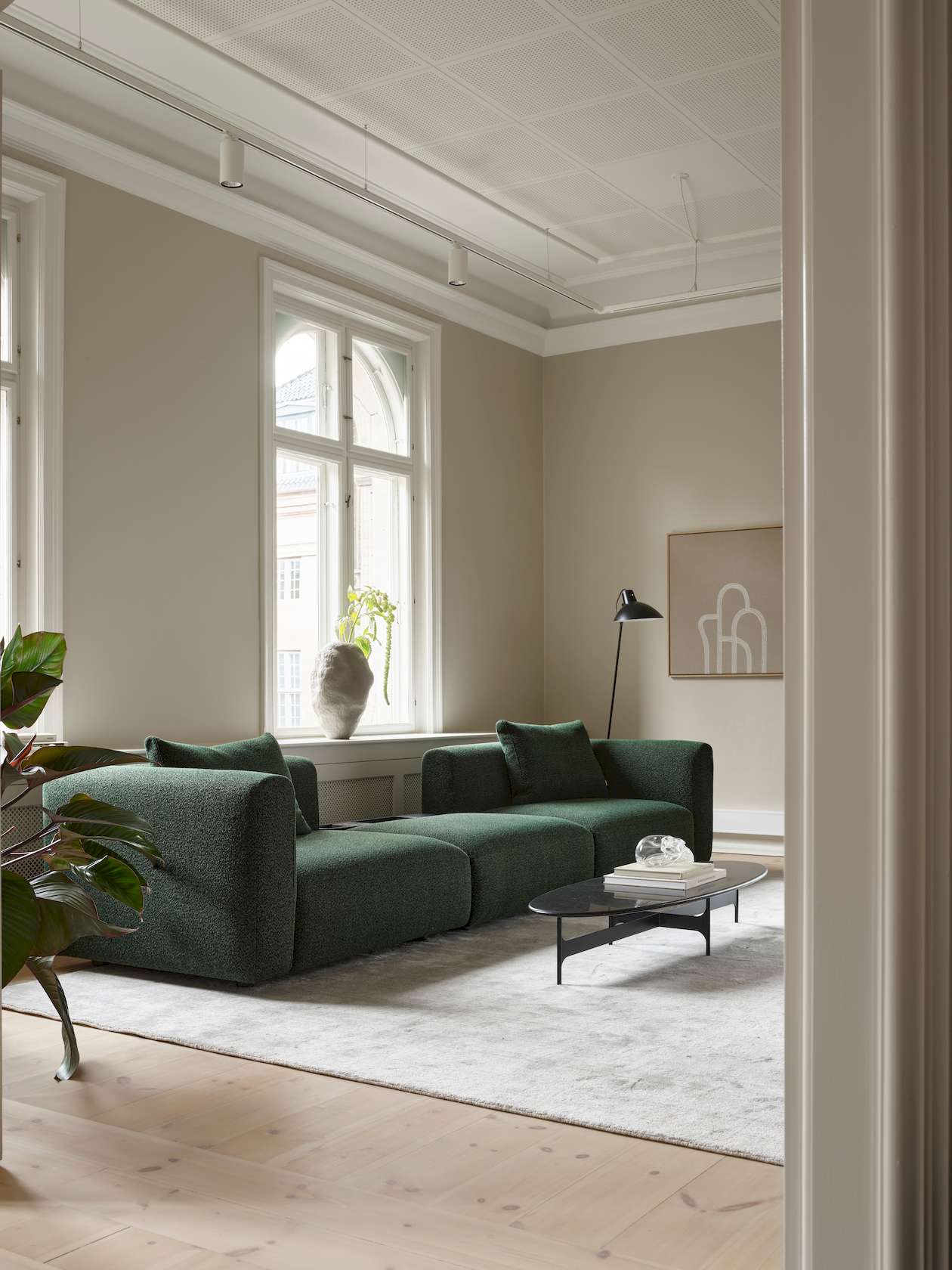 Floema Oval Coffee Table - Grey Marble - Floor Stock