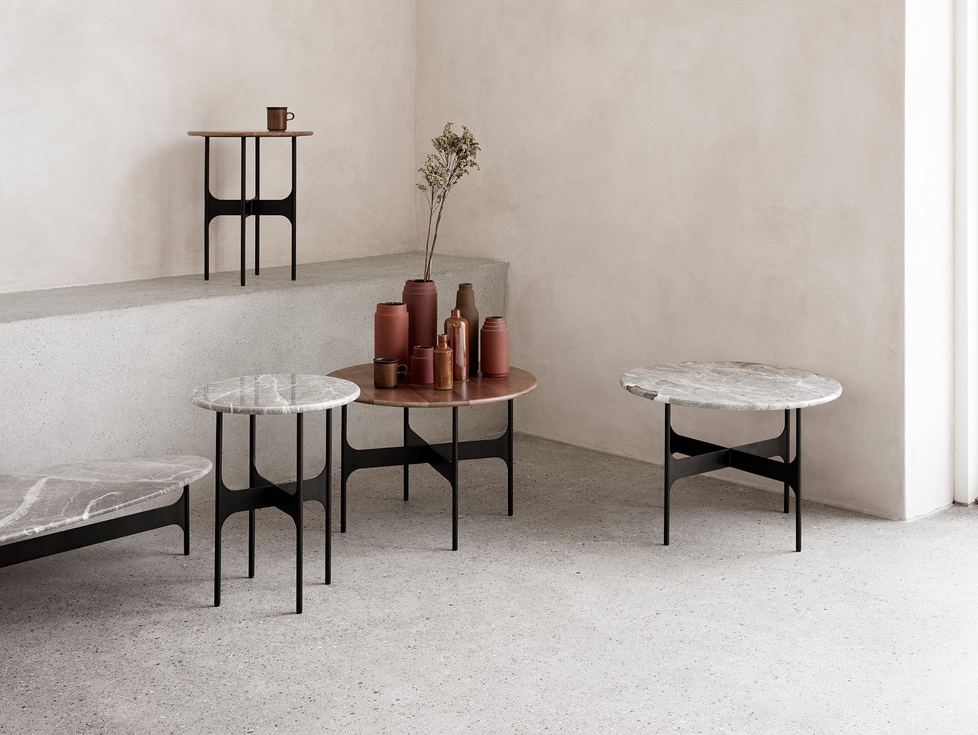 Floema Side Table - Black Marble - Medium - Floor Stock