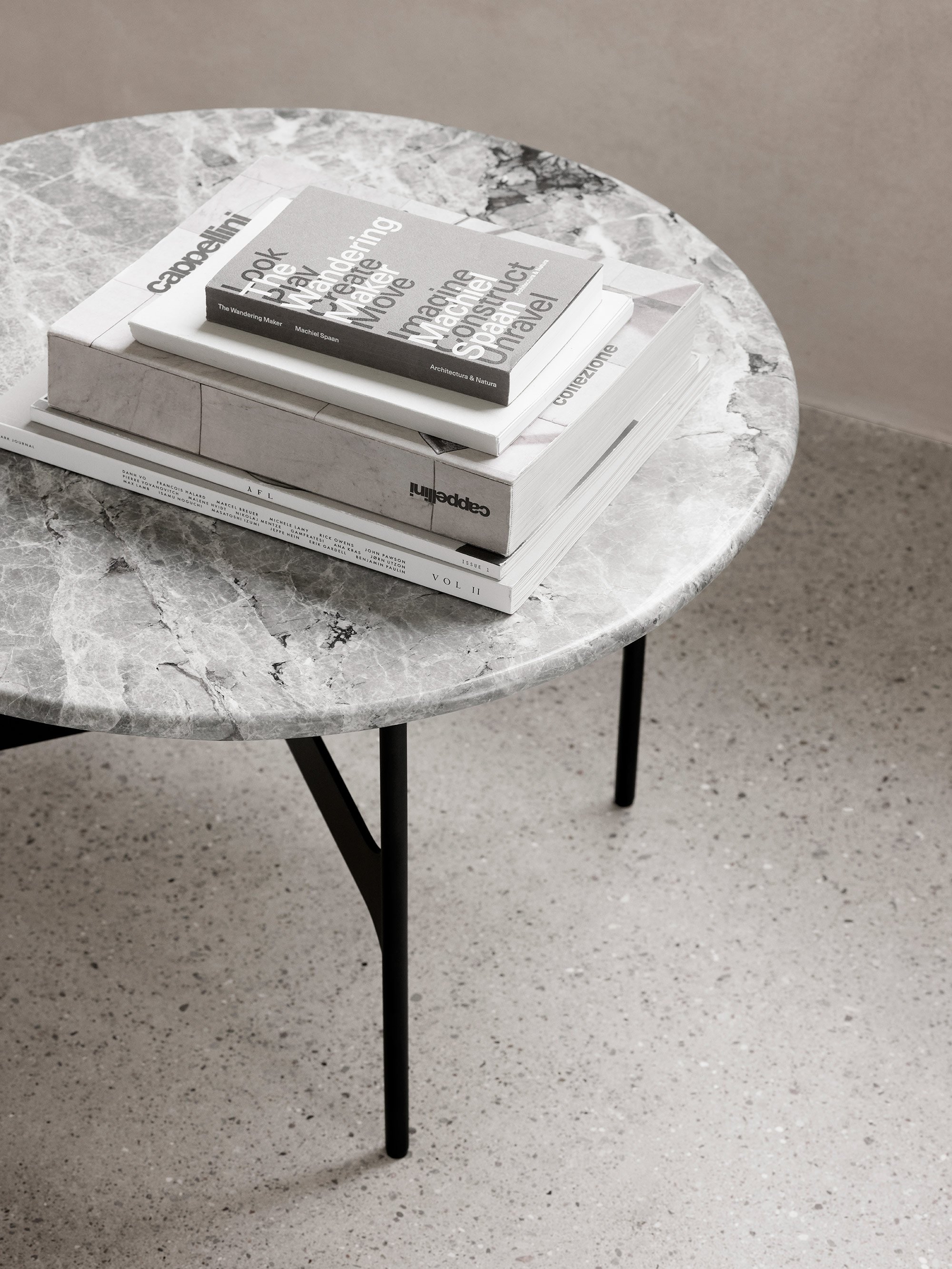 Floema Side Table - Black Marble - Medium - Floor Stock