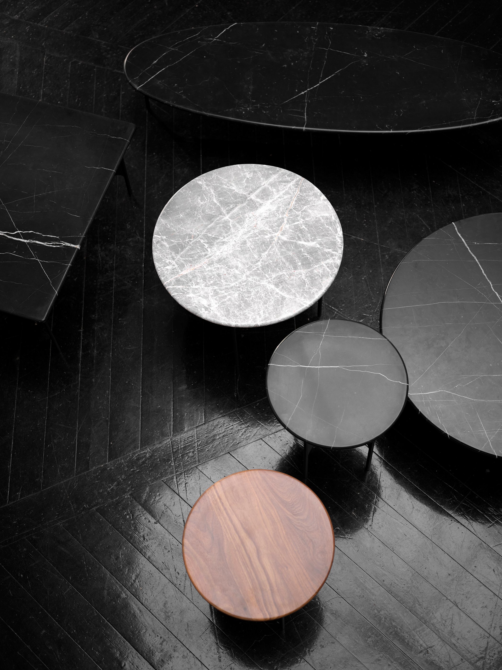 Floema Side Table - Black Marble - Medium - Floor Stock