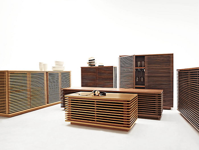 Line Credenza - 4 Doors - American Oak - Floor Stock