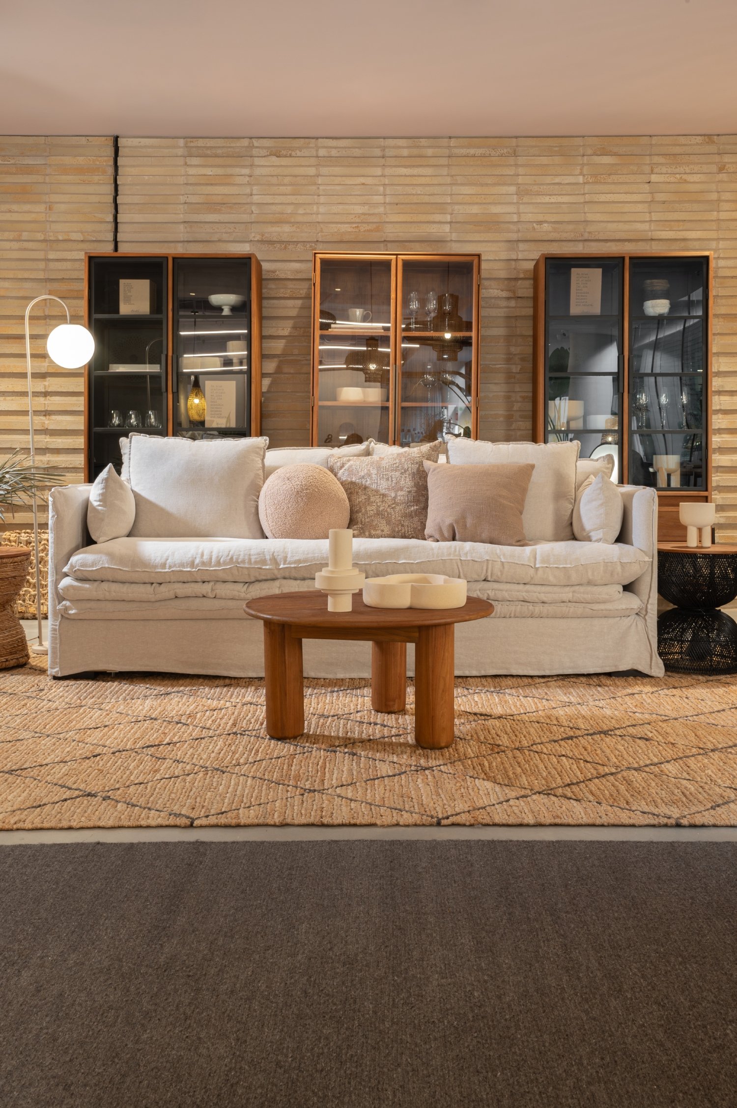 Pace 3 Seater Sofa With Arms - Neo Olive Linen - Floor Stock
