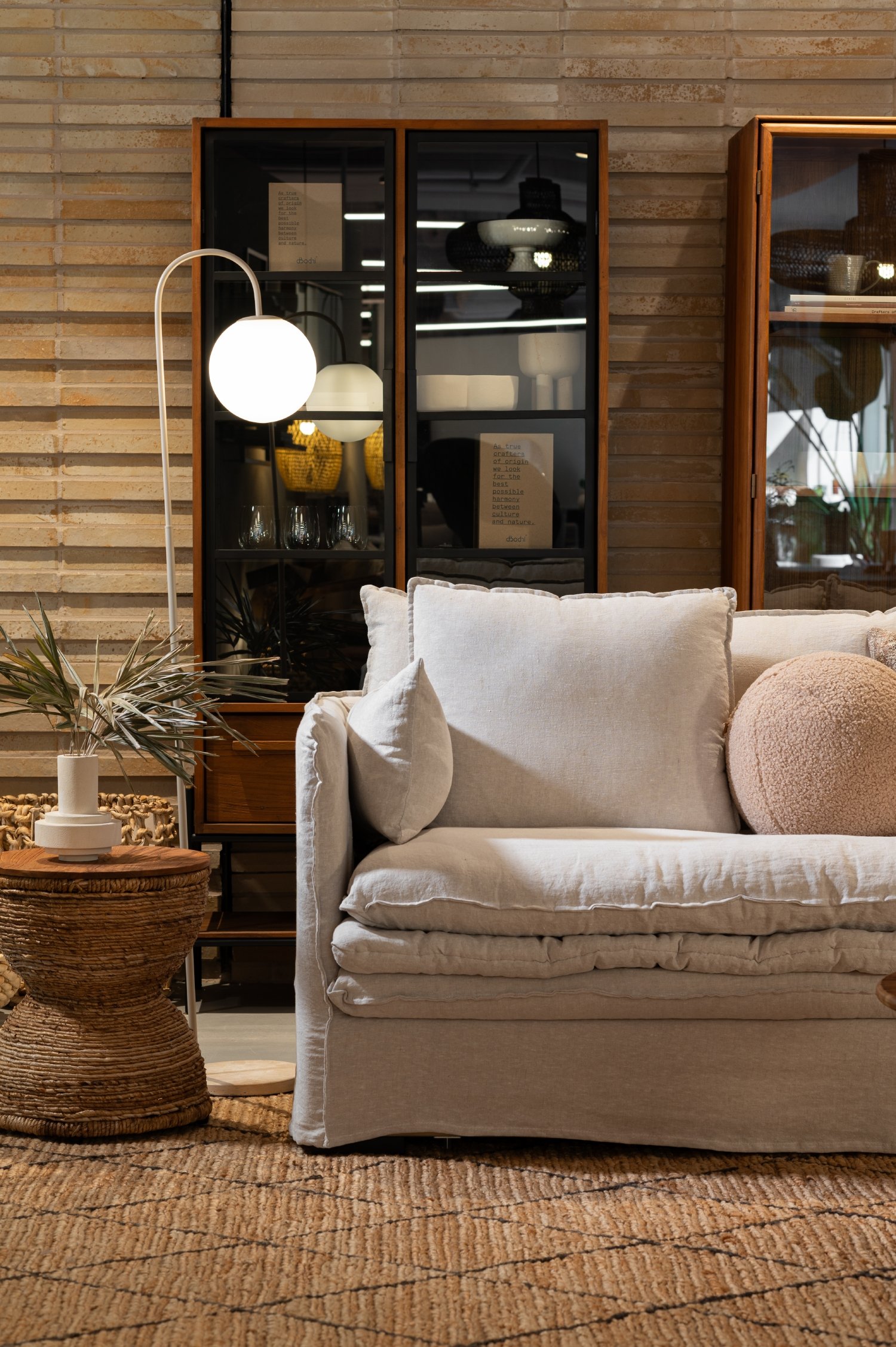 Pace 3 Seater Sofa With Arms - Neo Olive Linen - Floor Stock