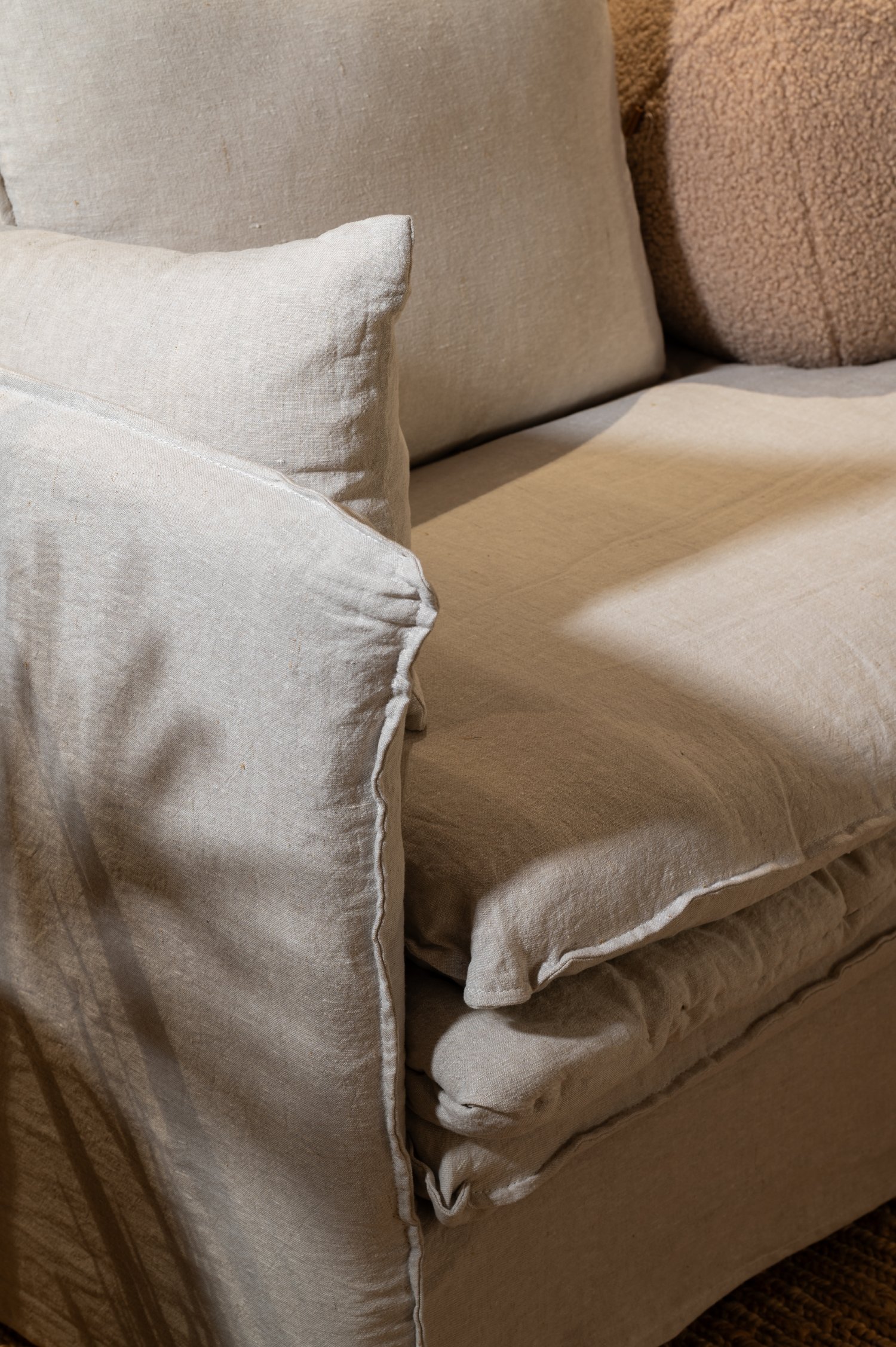 Pace 3 Seater Sofa With Arms - Neo Olive Linen - Floor Stock