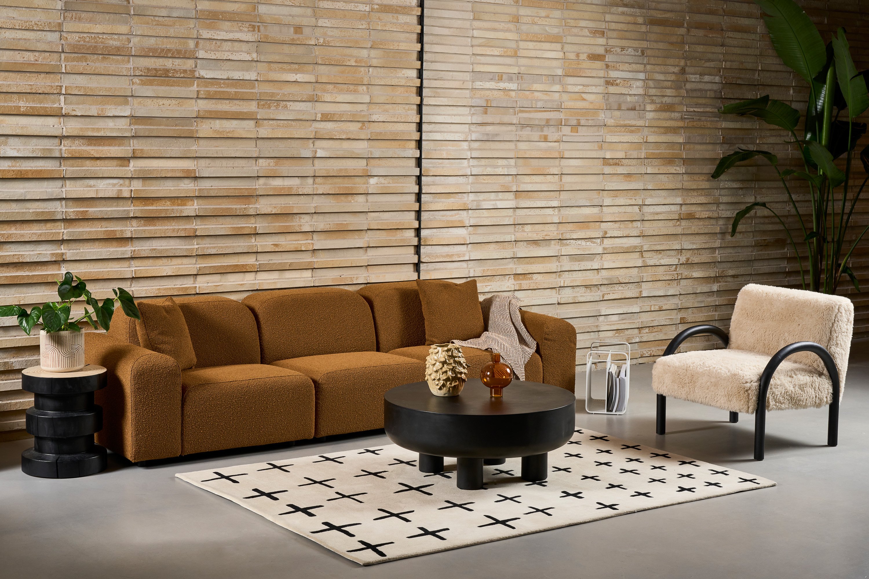 Hampton Sofa Set - Yarra Oreo Boucle - Floor Stock