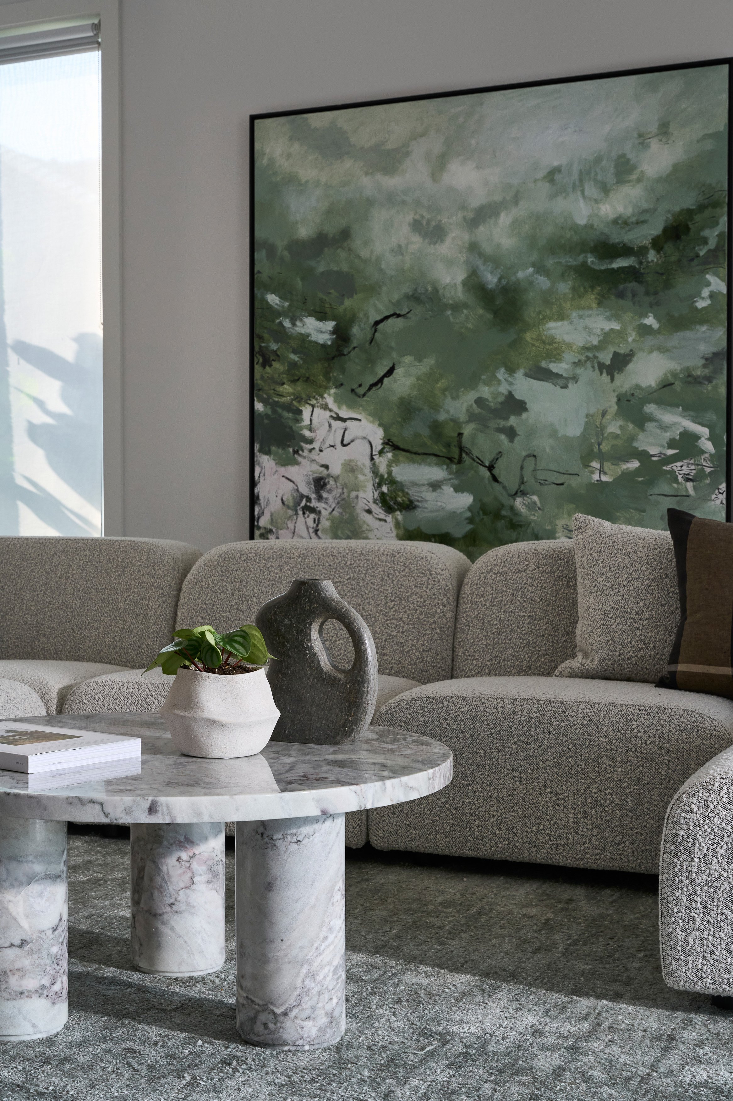 Hampton Sofa Set - Yarra Oreo Boucle - Floor Stock