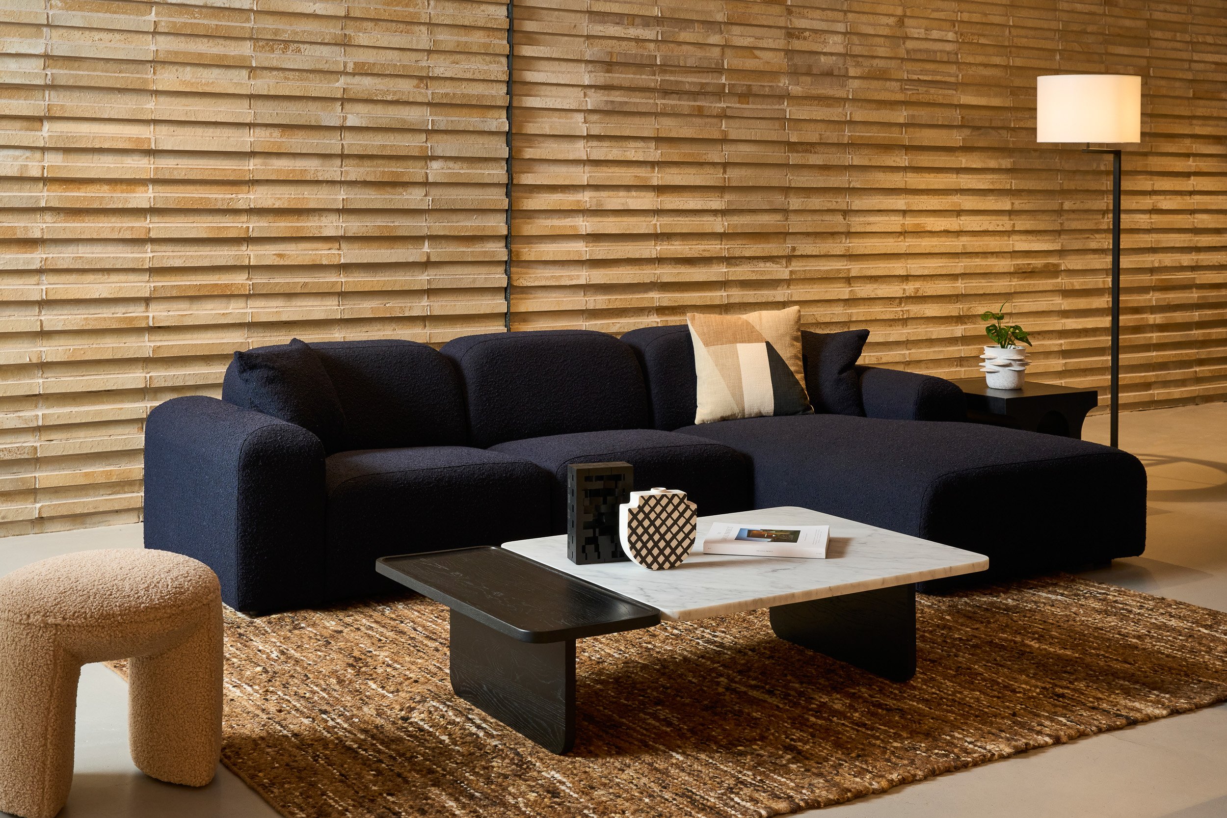 Hampton Sofa Set - Yarra Oreo Boucle - Floor Stock