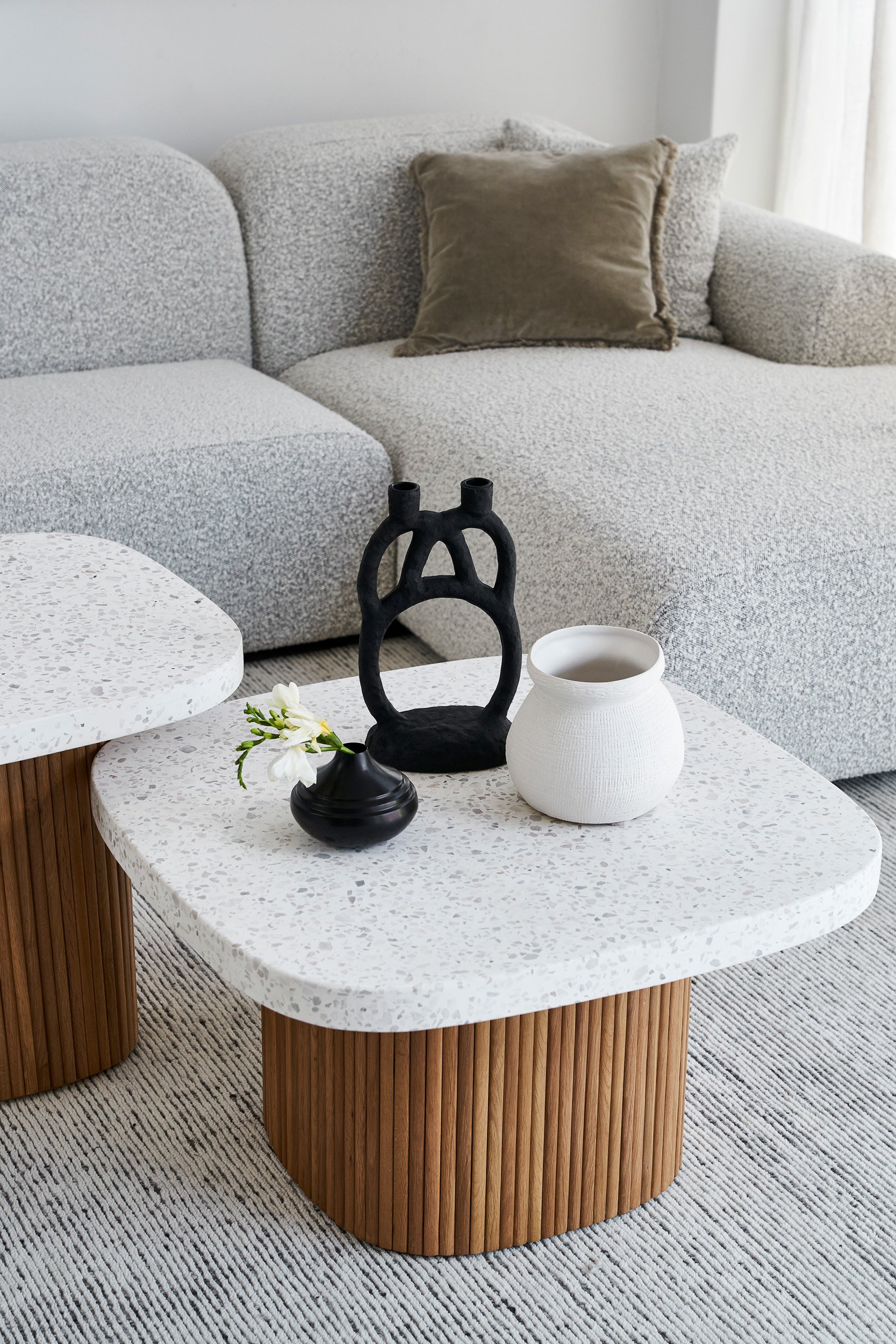 Hampton Sofa Set - Yarra Oreo Boucle - Floor Stock