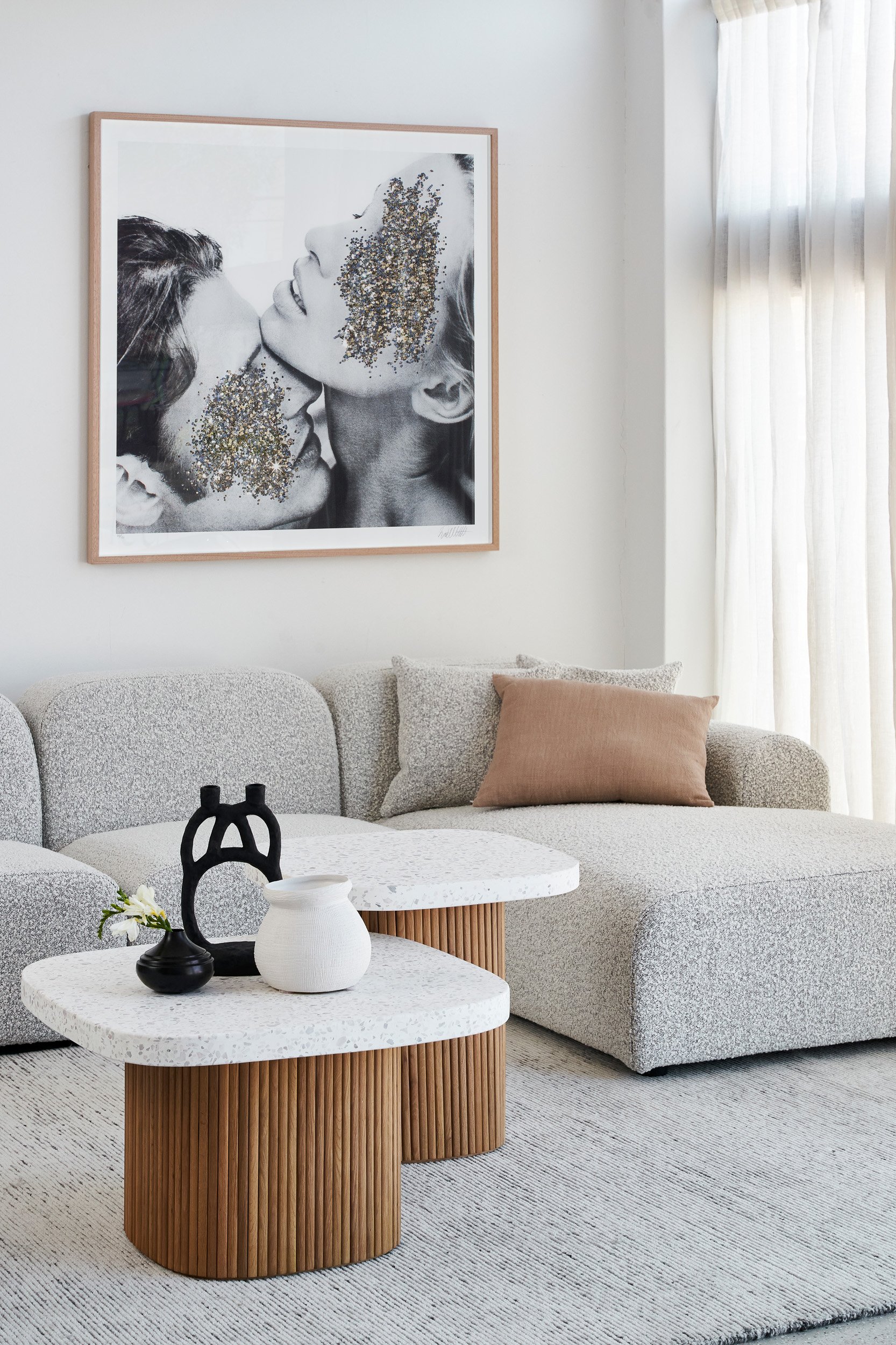 Hampton Sofa Set - Yarra Oreo Boucle - Floor Stock