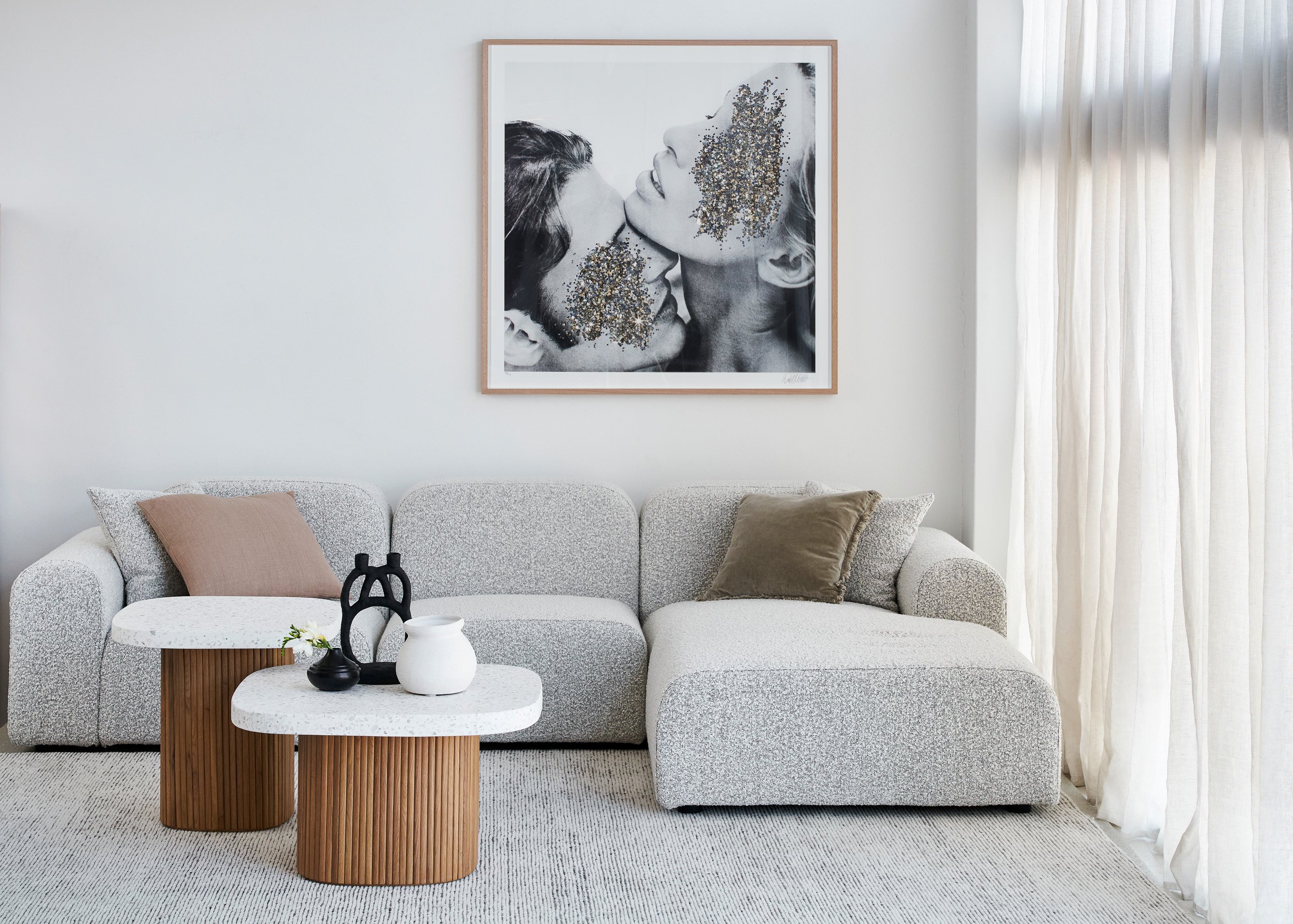 Hampton Sofa Set - Yarra Oreo Boucle - Floor Stock