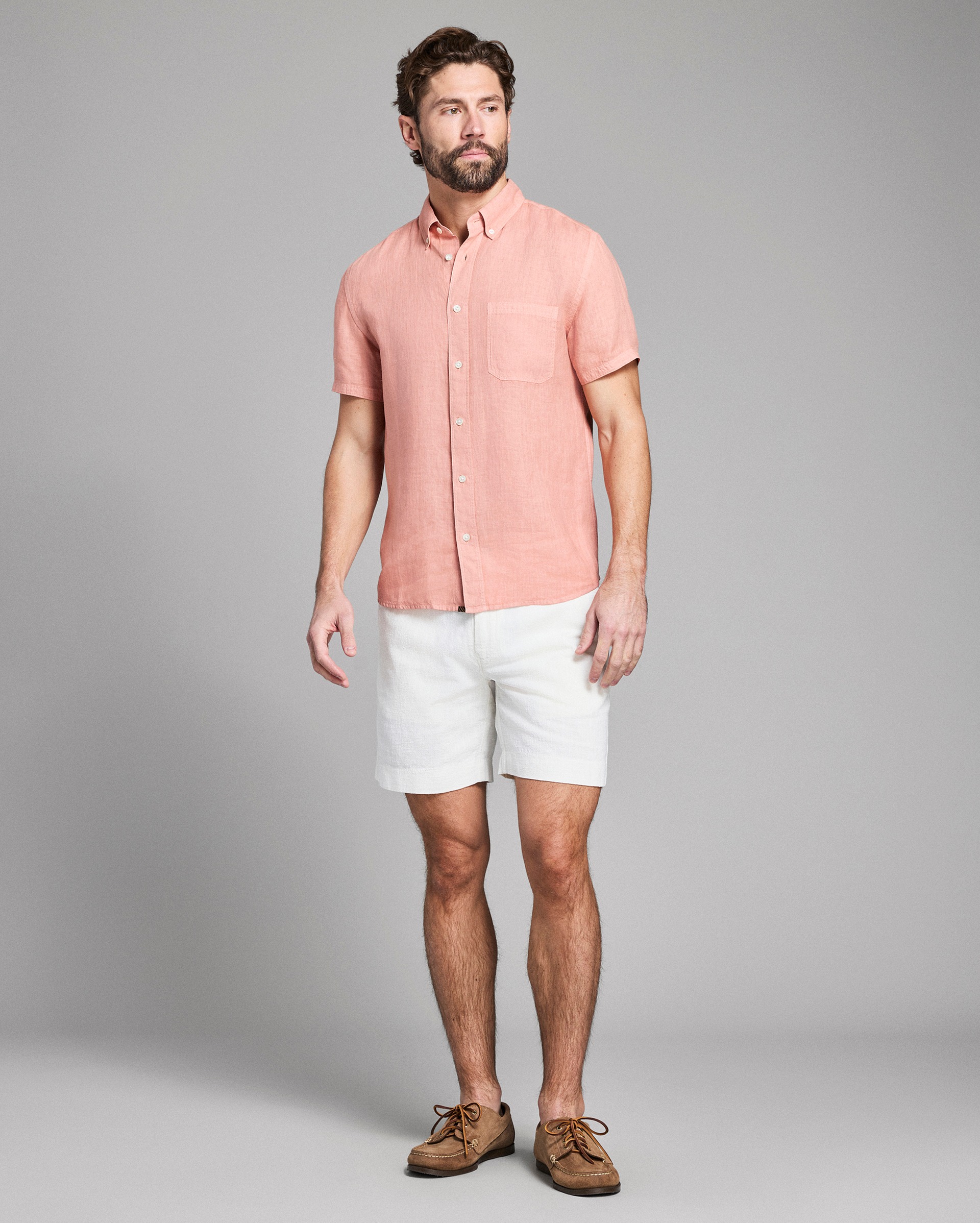 Model shows the fit of the shirt.