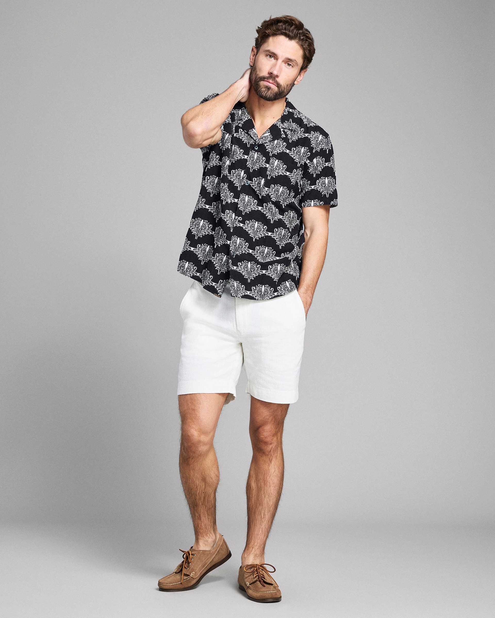 Model shows the fit of the shirt.