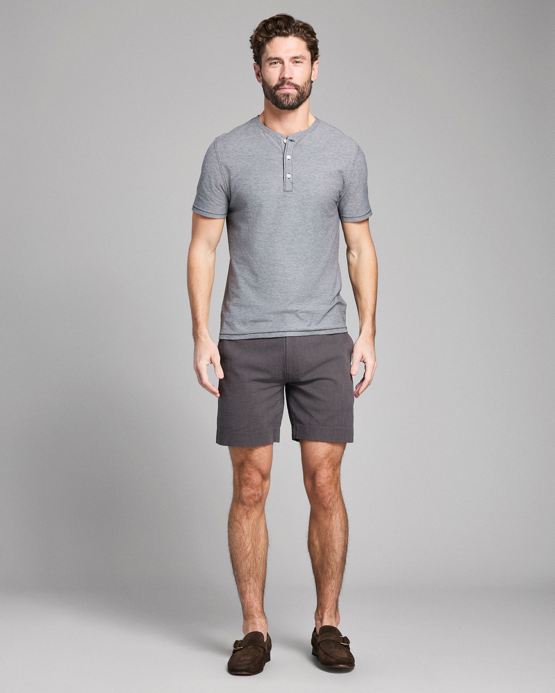 Short Sleeve Birdseye Henley – Billy Reid