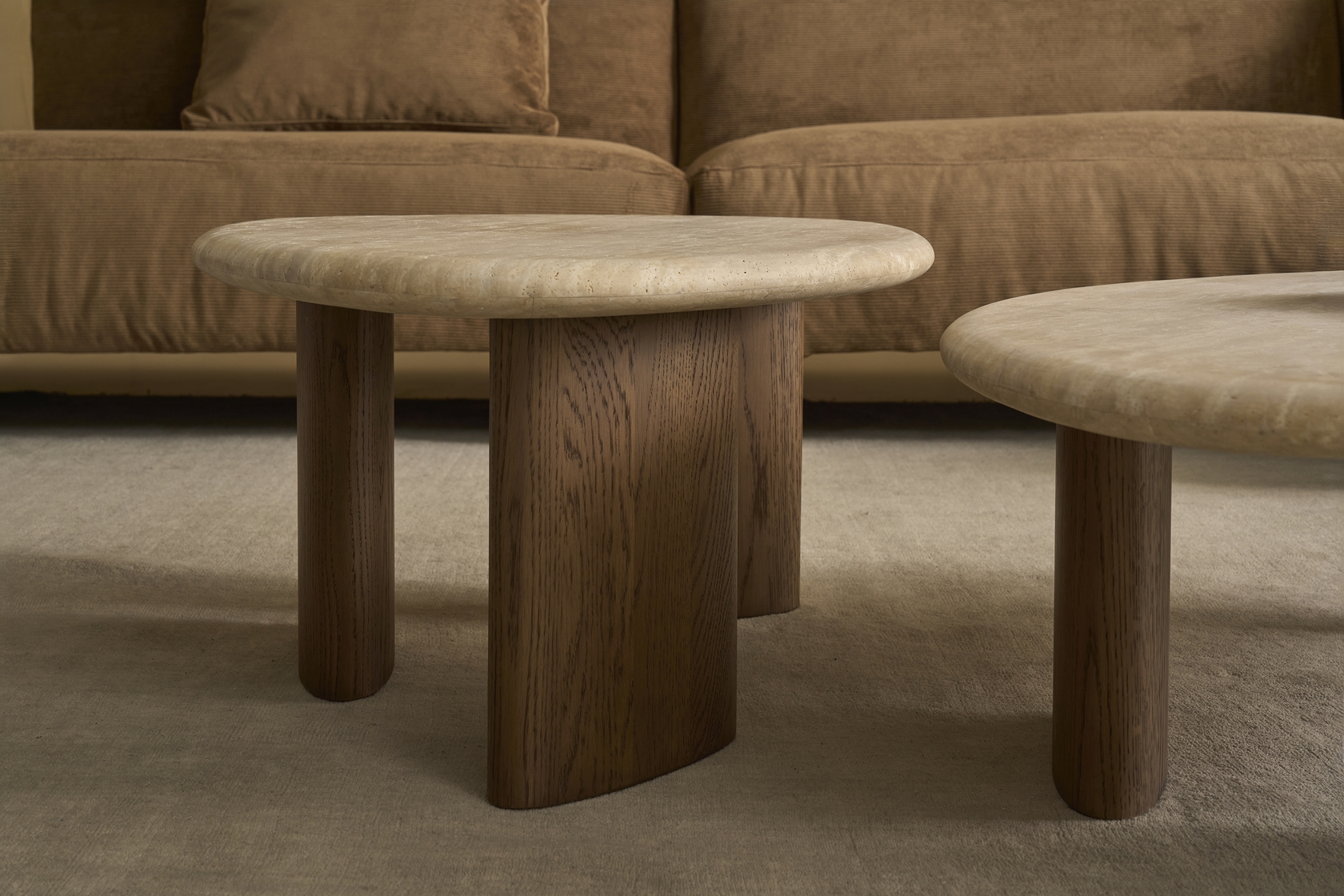 Kora Travertine Coffee Table